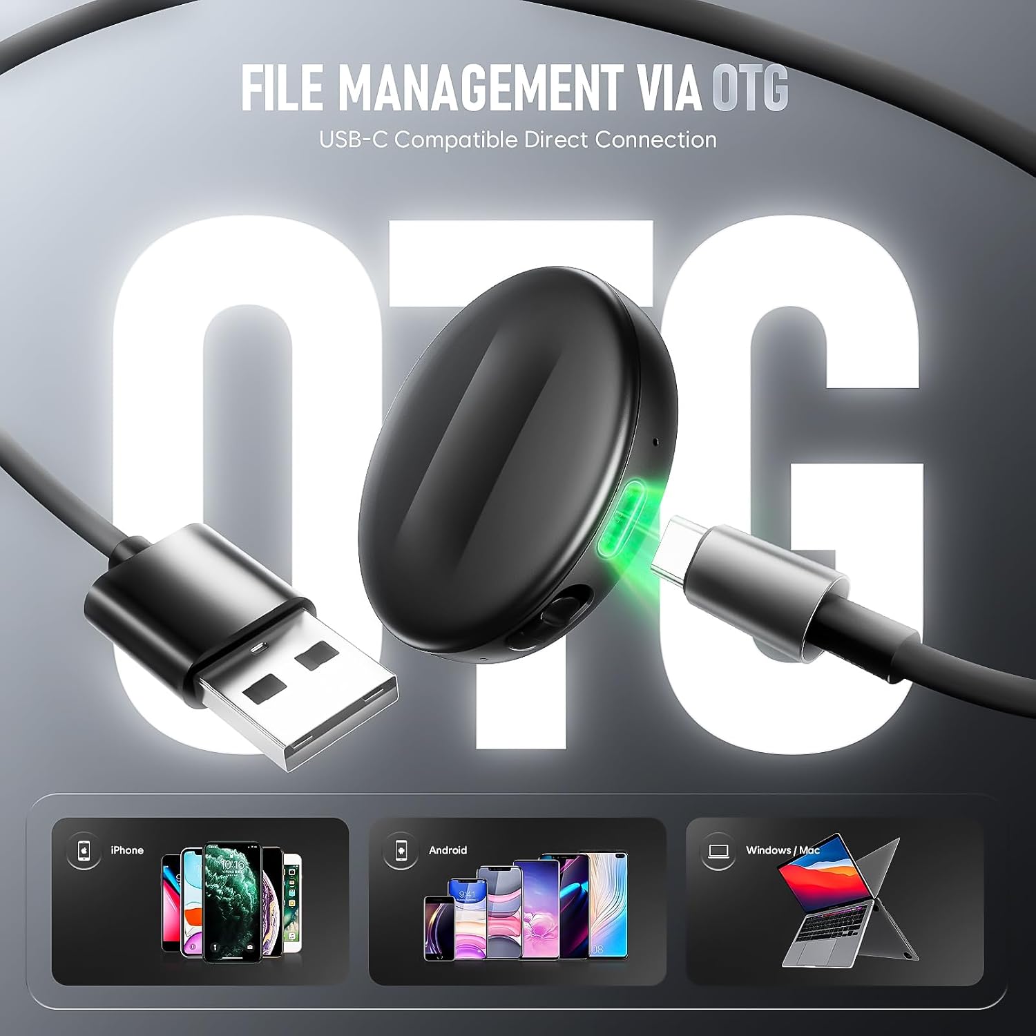 Detalle de Yigeliter Voice Activated Recorder, 136GB, 1536kbps HD Recording