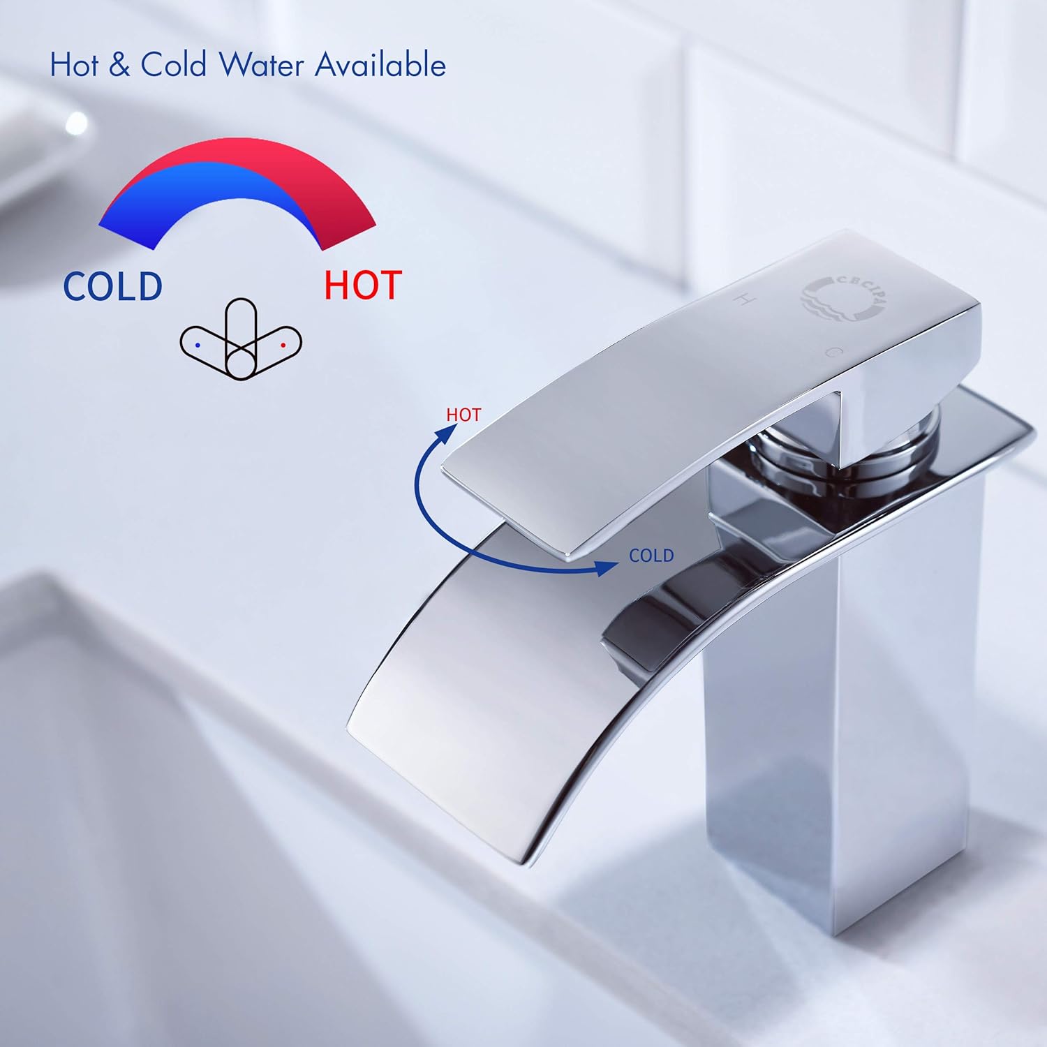 Thumbnail 1 de CECIPA Rubinetto Bagno Lavabo a Cascata con Leva unica – acciaio 304, altezza bocca 8,4 cm, risparmio 30% acqua