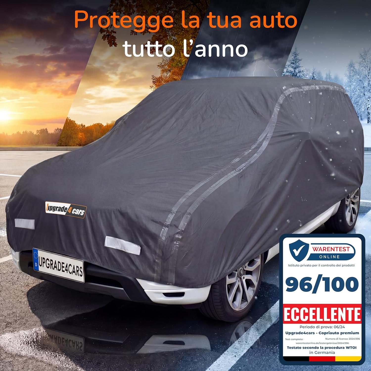 Detalle de Upgrade4cars Telo Copriauto Esterno Premium Versione 2026 Impermeabile per SUV-L (480 × 195 × 150 cm)