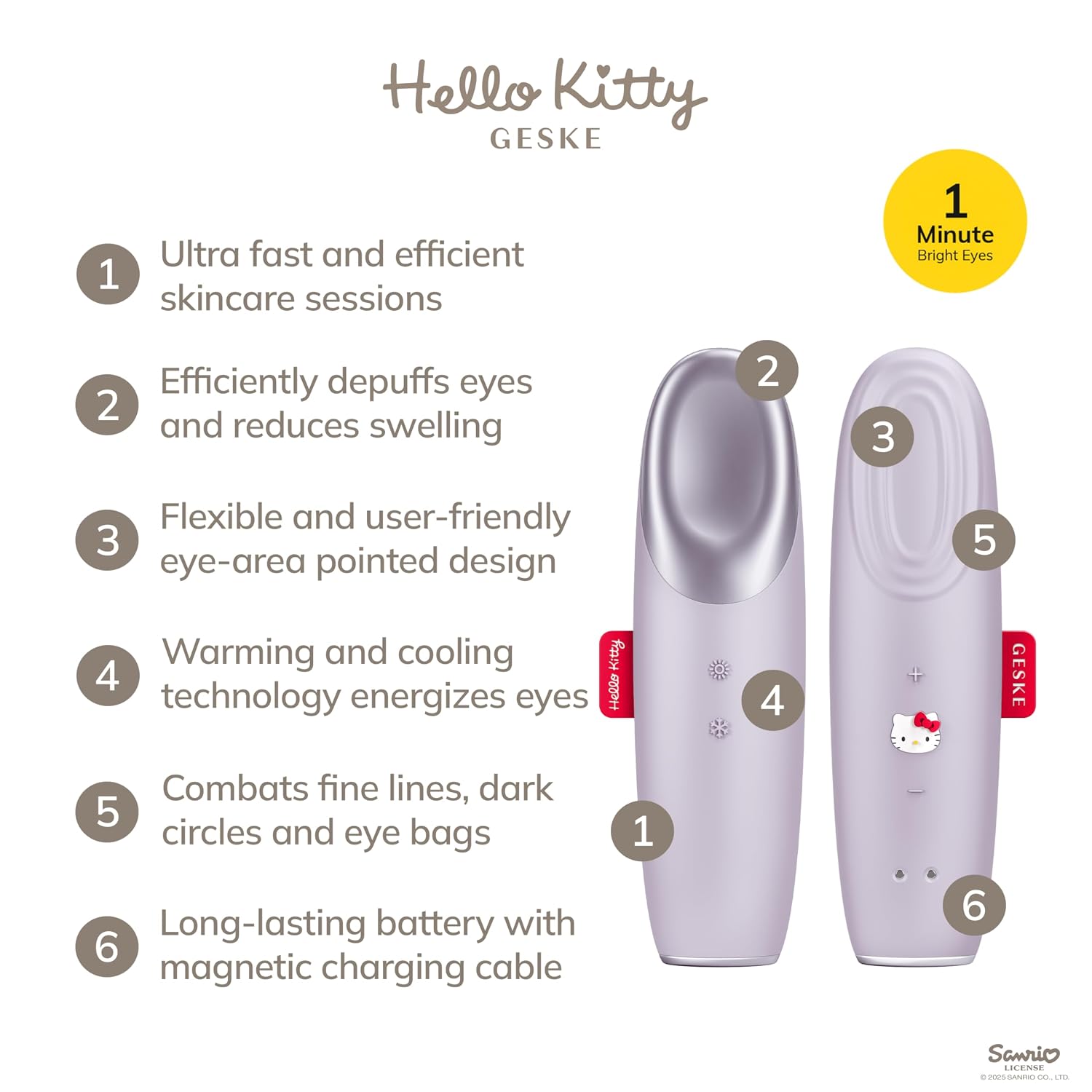 Detalle 2 de GESKE x Hello Kitty SmartAppGuided Warm & Cool Eye Energizer 6 in 1 – Augenmassagegerät