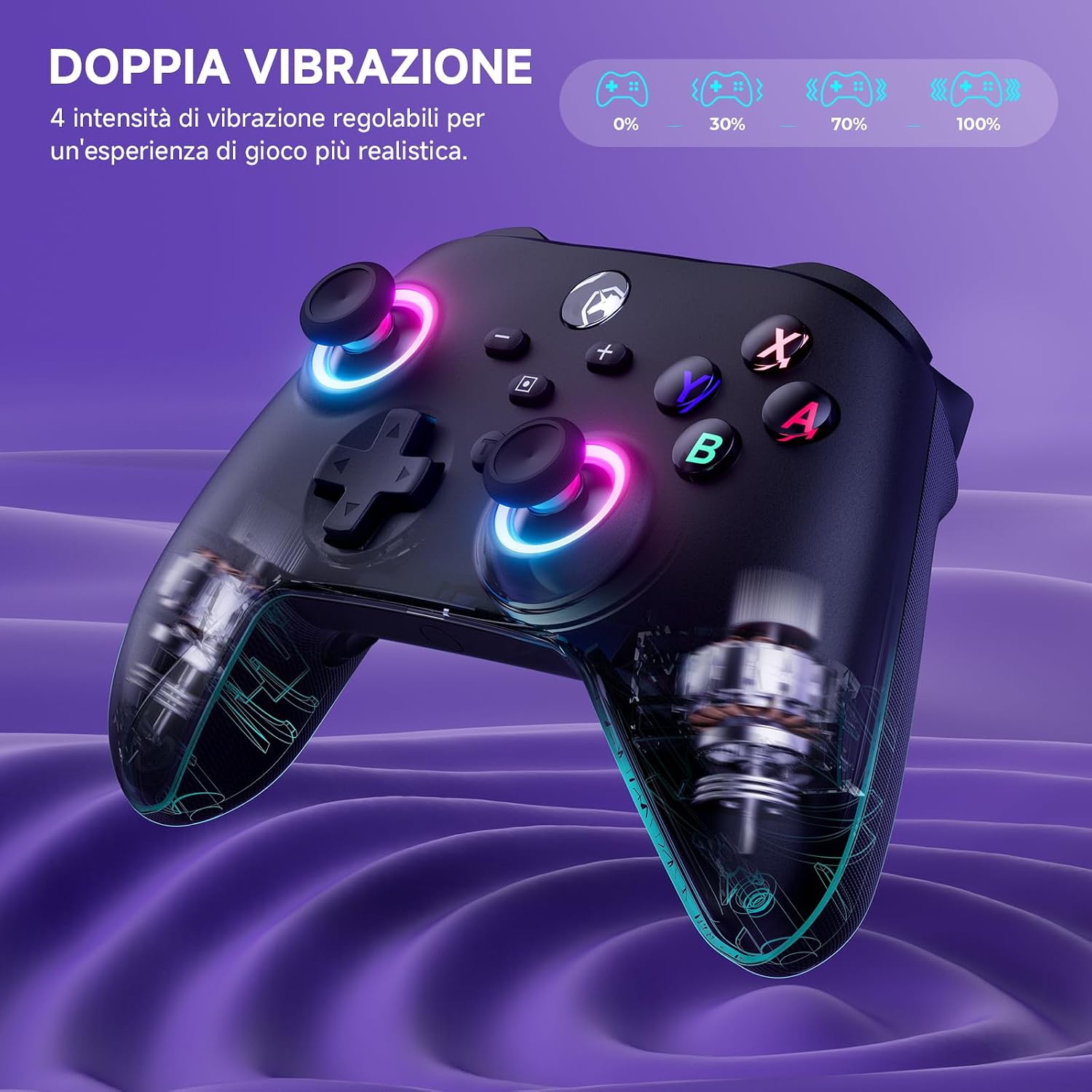 Thumbnail 4 de ECHTPower Controller per Switch/Switch 2 2025: Pro/PC Wireless, LED, Hall, 1000mAh, Turbo e Vibrazione