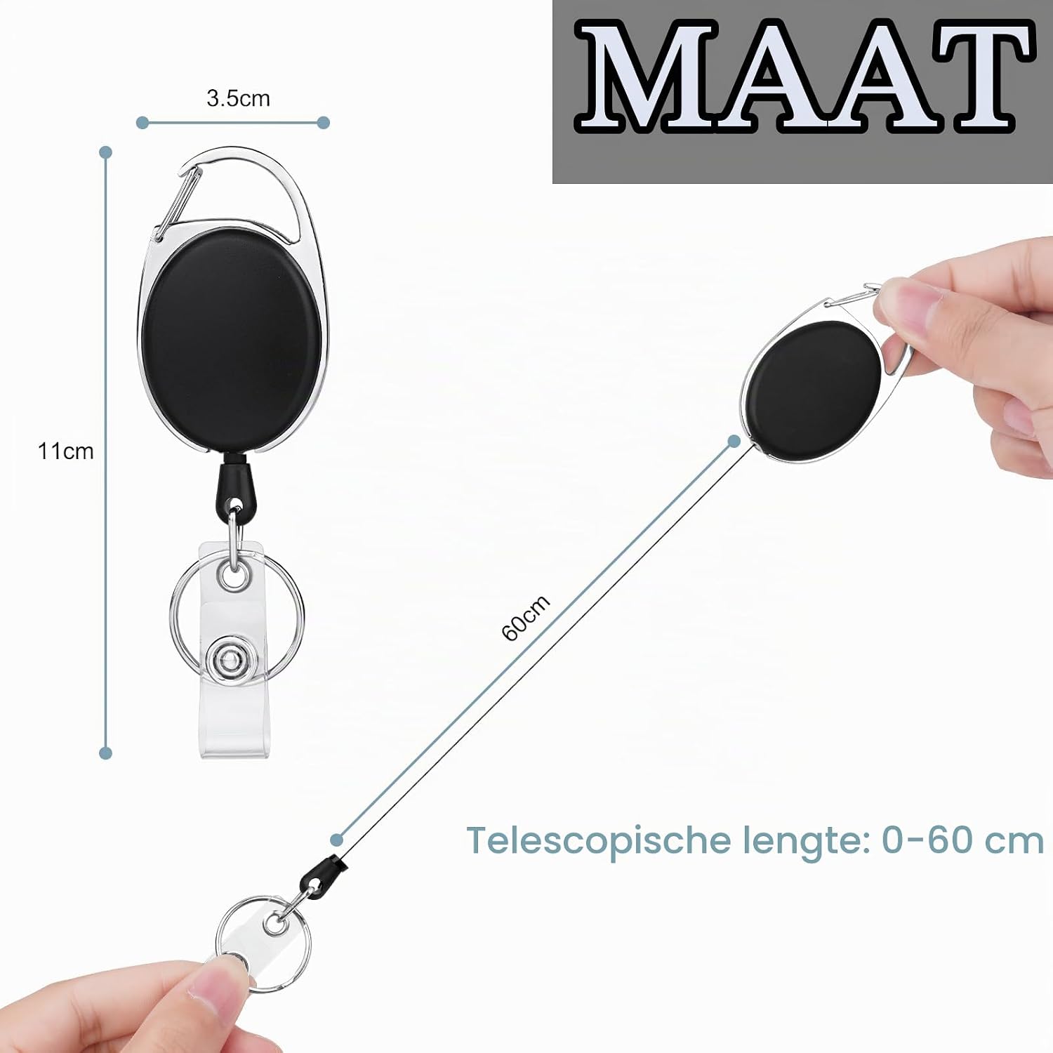 Detalle de Vicloon V5-QXYSK-6-FBA intrekbare badgejojo’s, 6 stuks met 70 cm koord