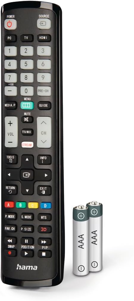 Detalle 2 de Hama lernfähige Universalfernbedienung für Samsung TVs (Infrarot, selbstleuchtende Tasten, Easy Mode)