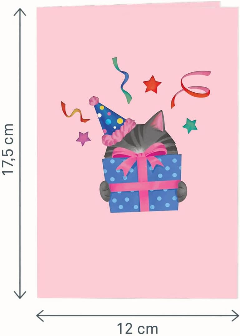 Thumbnail 5 de papercrush® Carte pop-up chat fêtard en 3D avec enveloppe de message