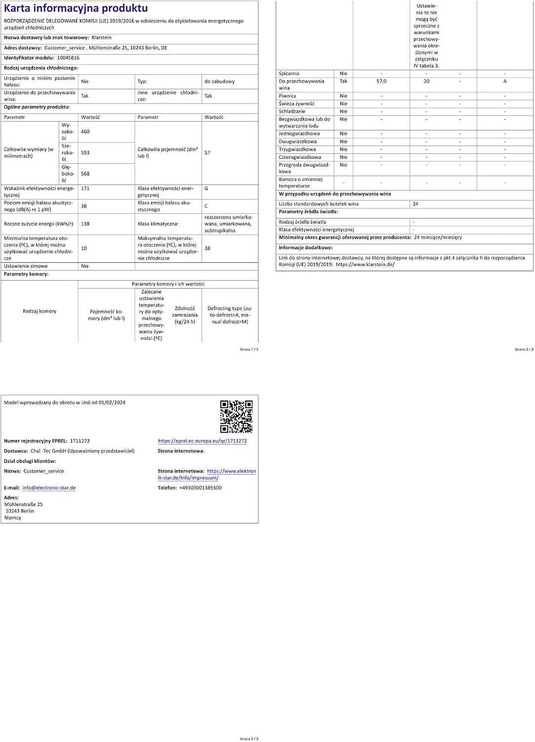 Detalle 1 de Klarstein Vinsider 24 c8ccf2fb-48c1-4a92-8342-bdc32cf879f3 – chłodziarka do wina 57 l, 24 butelki