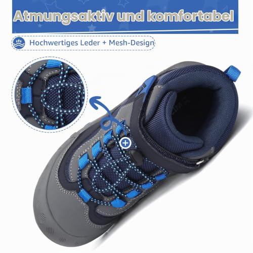 Thumbnail 4 de Mishansha Kinder-Wanderschuhe, marineblau, Gr. 27 mit Klettverschluss und TPR-Sohle