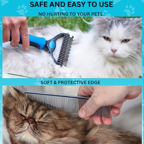 Thumbnail 4 de Candure Dematting Comb for Dog and Cat – 2-in-1 Deshedding Tool (Blue)