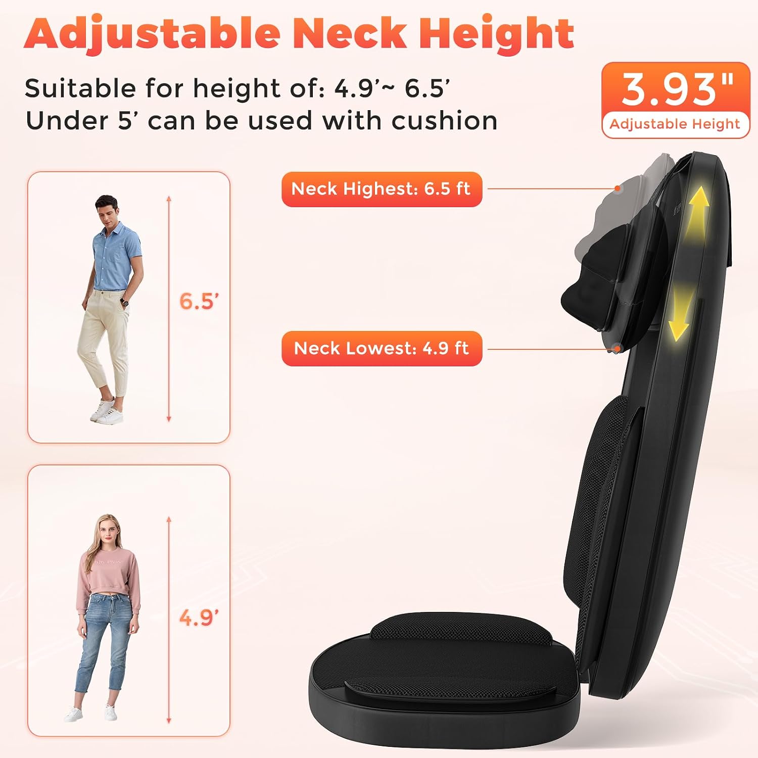 Thumbnail 4 de YOSSMO Shiatsu Neck and Back Massager: Deep Tissue Kneading in 8D with Heat