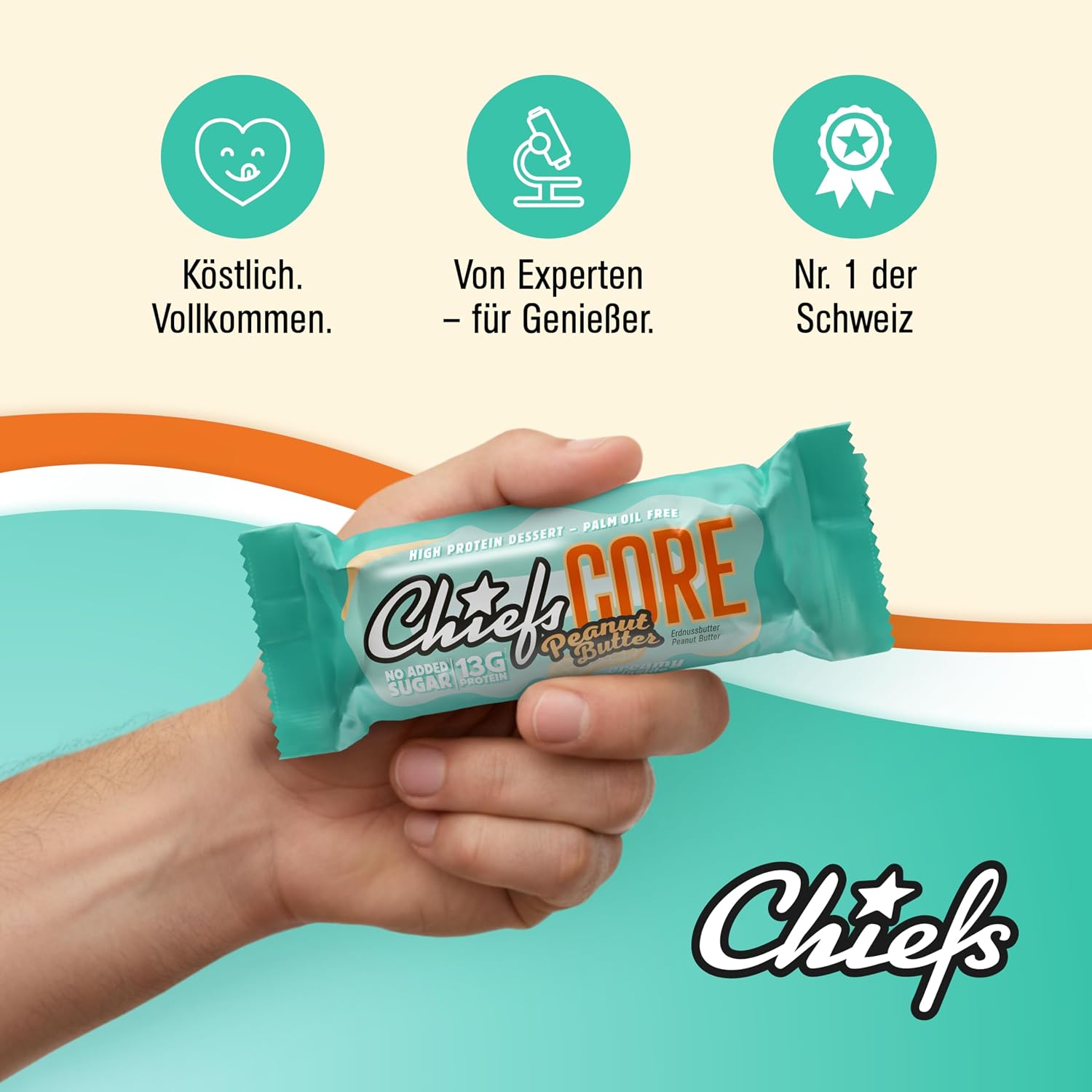 Detalle 2 de CHIEFS High Protein Riegel 12×40 g Proteinriegel 🍫
