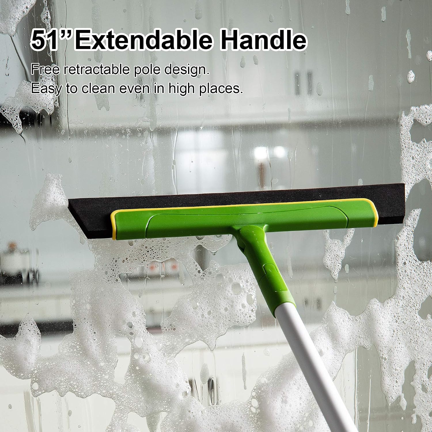 Thumbnail 2 de Eyliden 180° Rotating Floor Squeegee – 51in Long Handle, Non-Scratch Floor Cleaner for Shower, Windows, Tiles and More