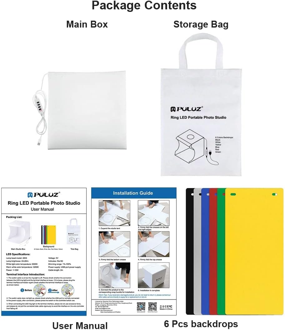 Thumbnail 6 de PULUZ Mini photo studio light box kit 24cm