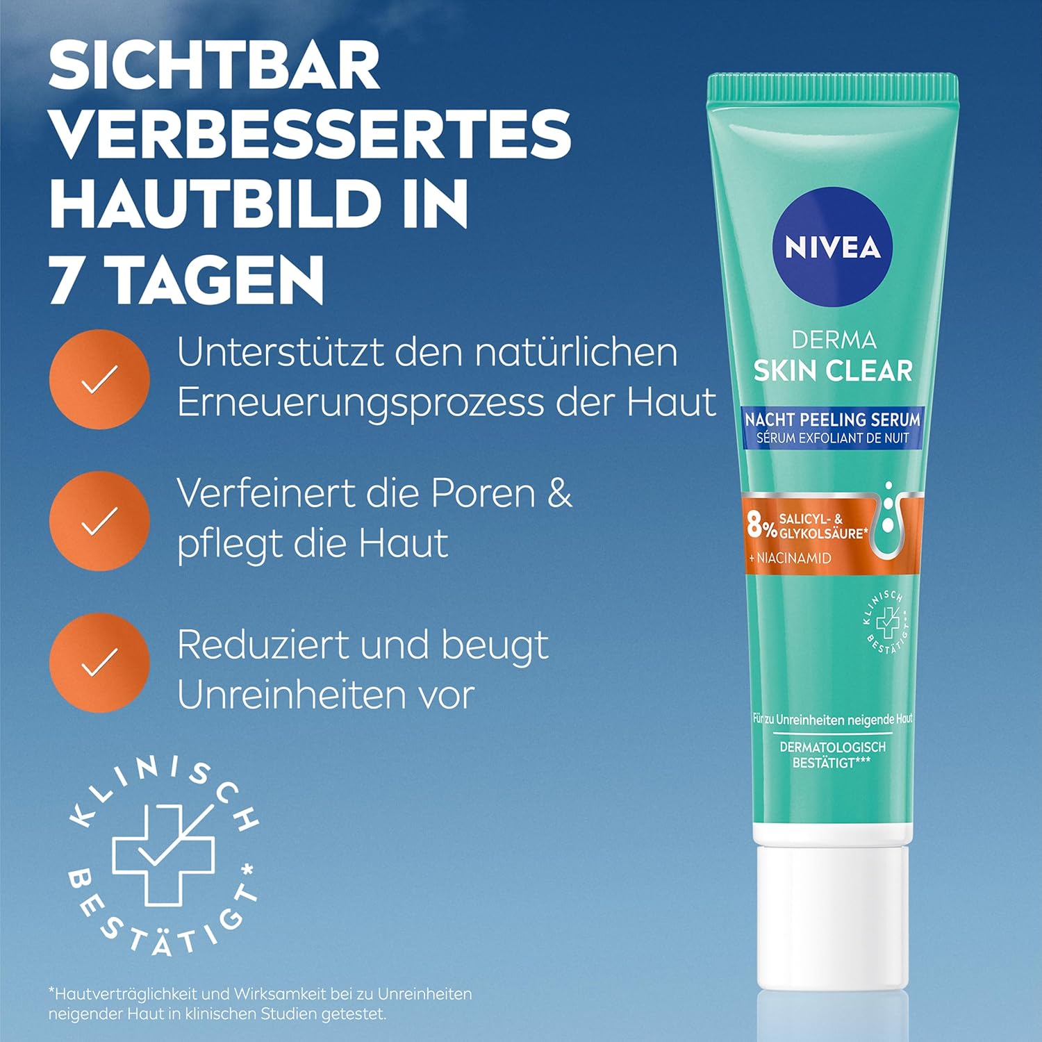 Thumbnail 4 de NIVEA Derma Skin Clear Routine Set mit Rebalance & Clear Serum, Nachtpeeling Serum & Waschgel (für unreine Haut)