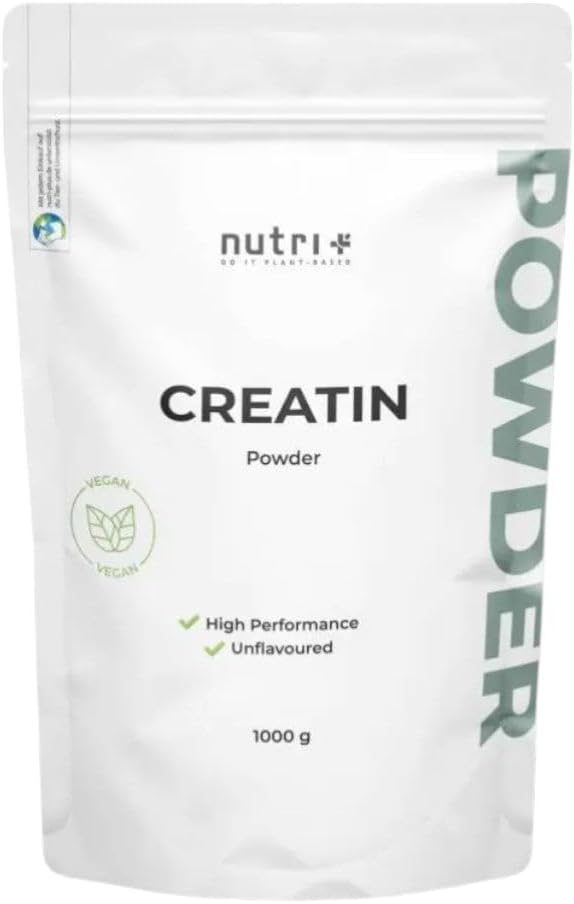 Detalle de Nutri + Creatin Monohydrat 1 kg – Mikronisiertes Kreatinmonohydrat, vegan, Made in Germany