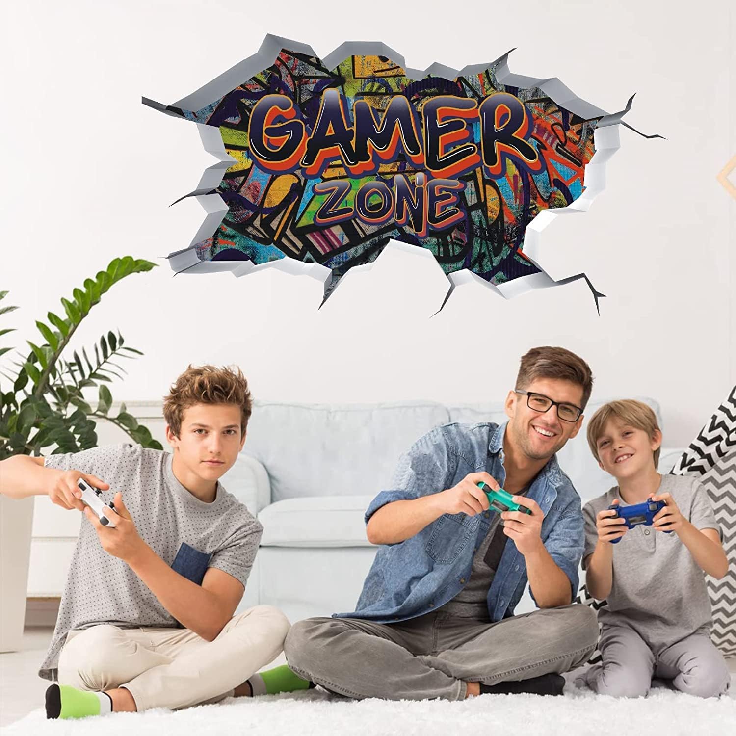 Detalle 2 de TOARTi Gamer Zone 3D Wall Stickers 86x53cm