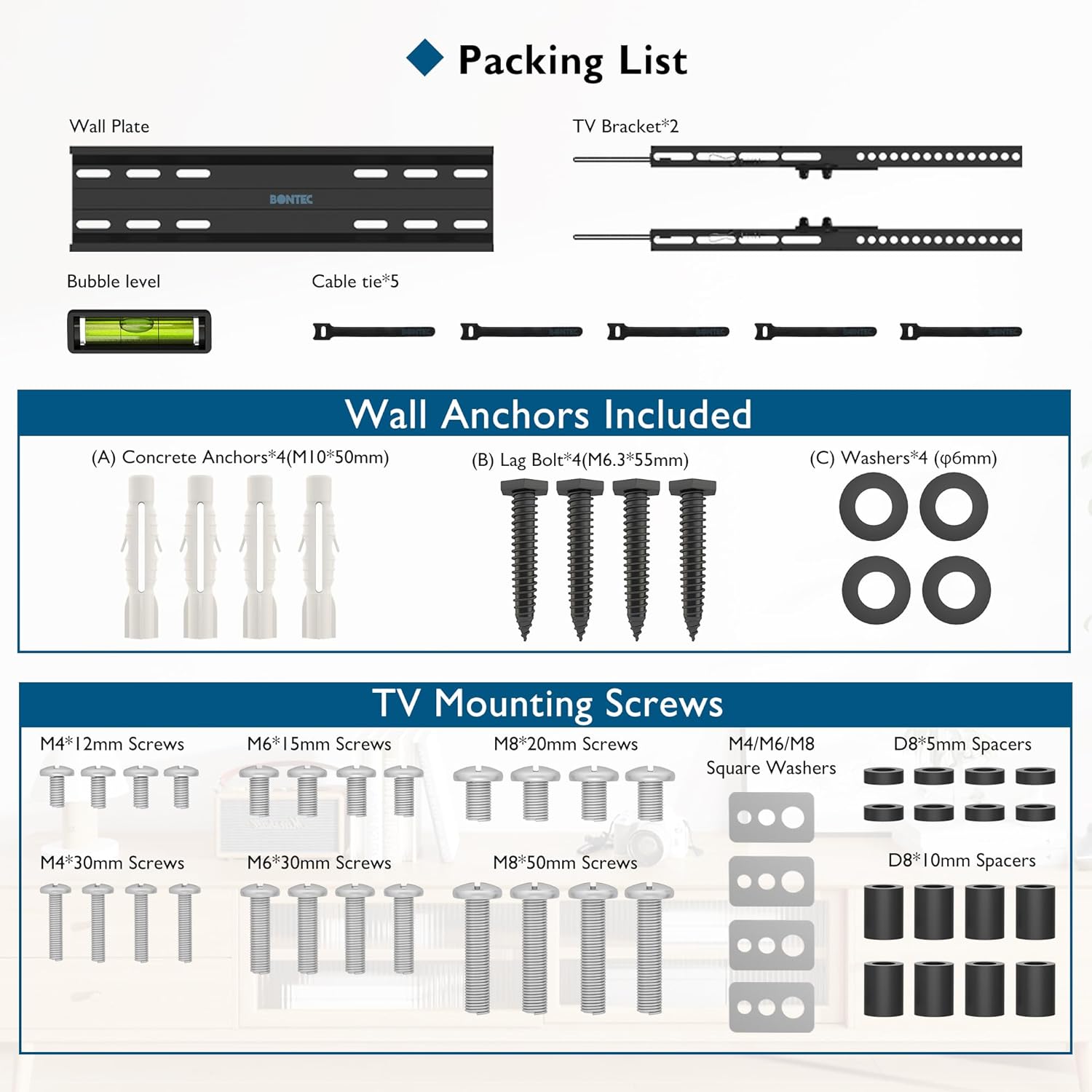 Thumbnail 5 de BONTEC Ultra Slim TV Wall Bracket 45kg