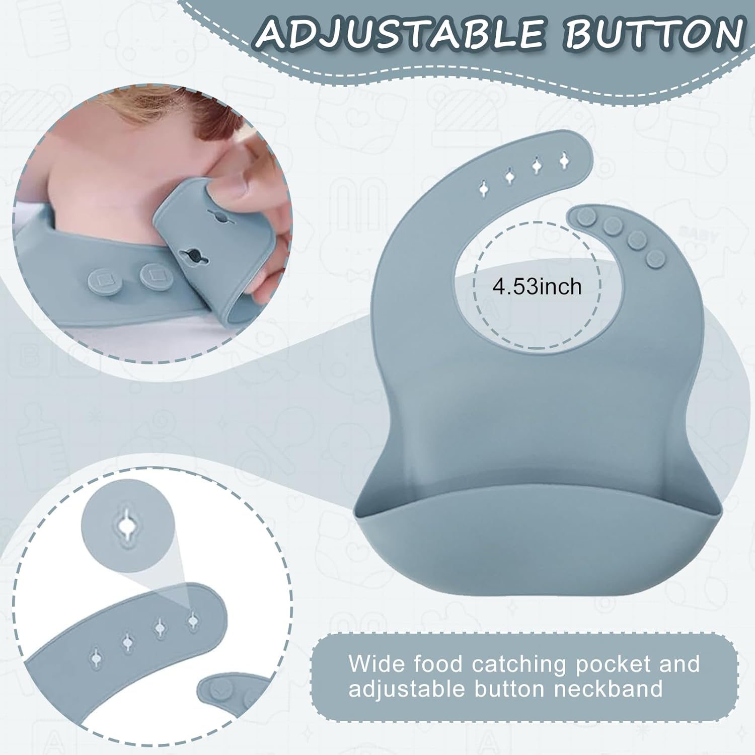 Detalle de Baby Weaning Set, 11PCS Silicone Baby Tableware with Suction Cup - Blue