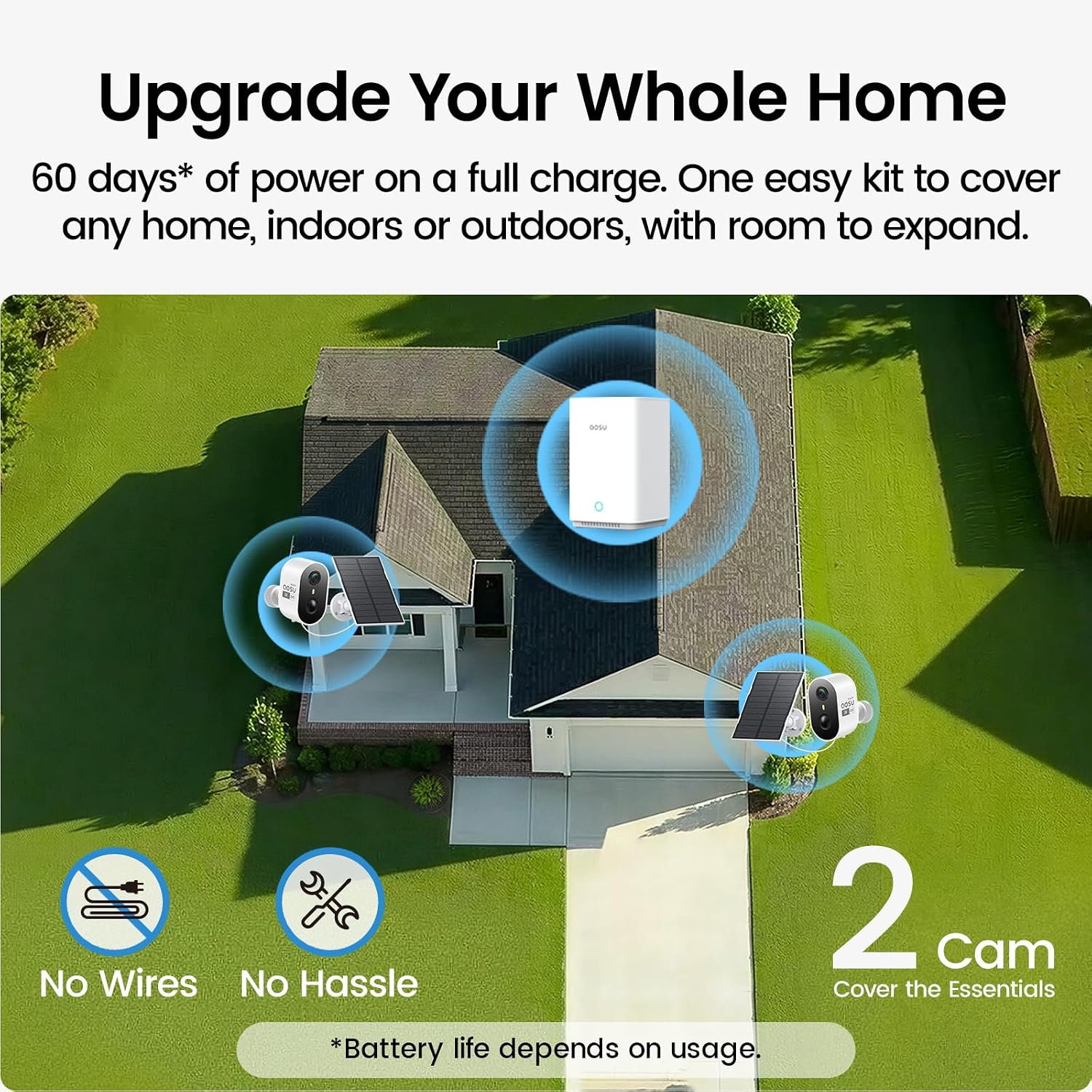 Thumbnail 2 de AOSU 2K Solar Security Cameras Wireless Outdoor Kit (2 Cam) with aosuBase 2.0