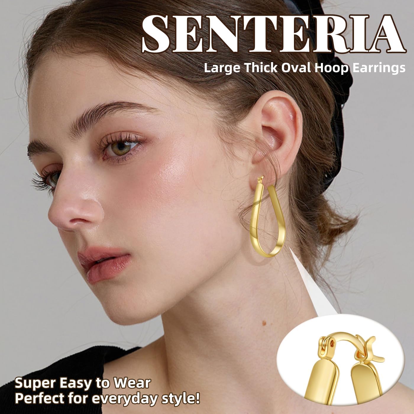 Detalle 2 de Senteria Silbers Creolen 30/40/65 mm