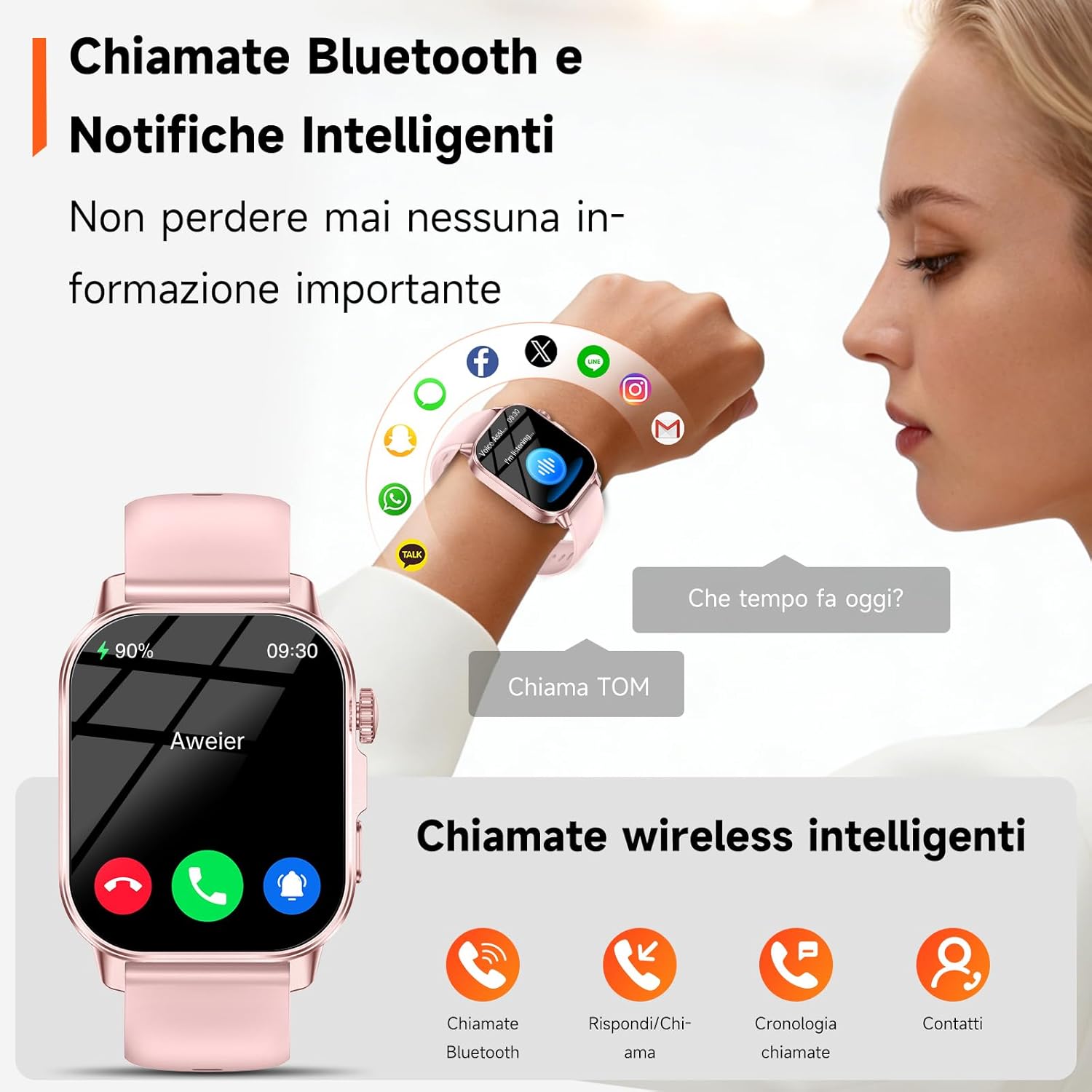 Thumbnail 6 de 2026 Nuovo Smartwatch Donna ECG, Glucosemia e Salud Integrata con Schermo 2,0'' e LED