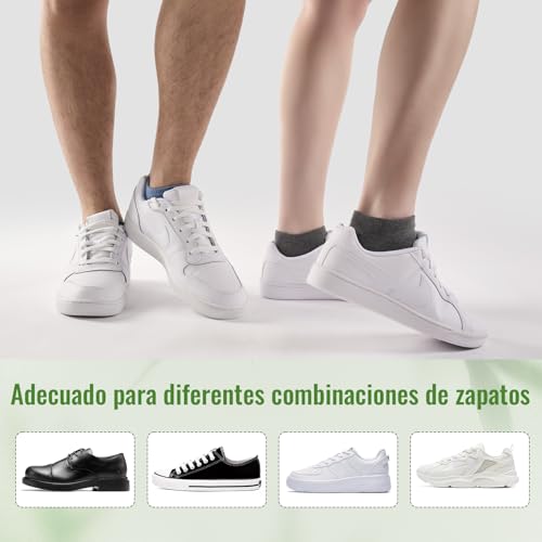 Detalle de Effeet: Pack de 10 pares de calcetines tobilleros de bambú para hombre y mujer (43–46) – transpirables y antiolor