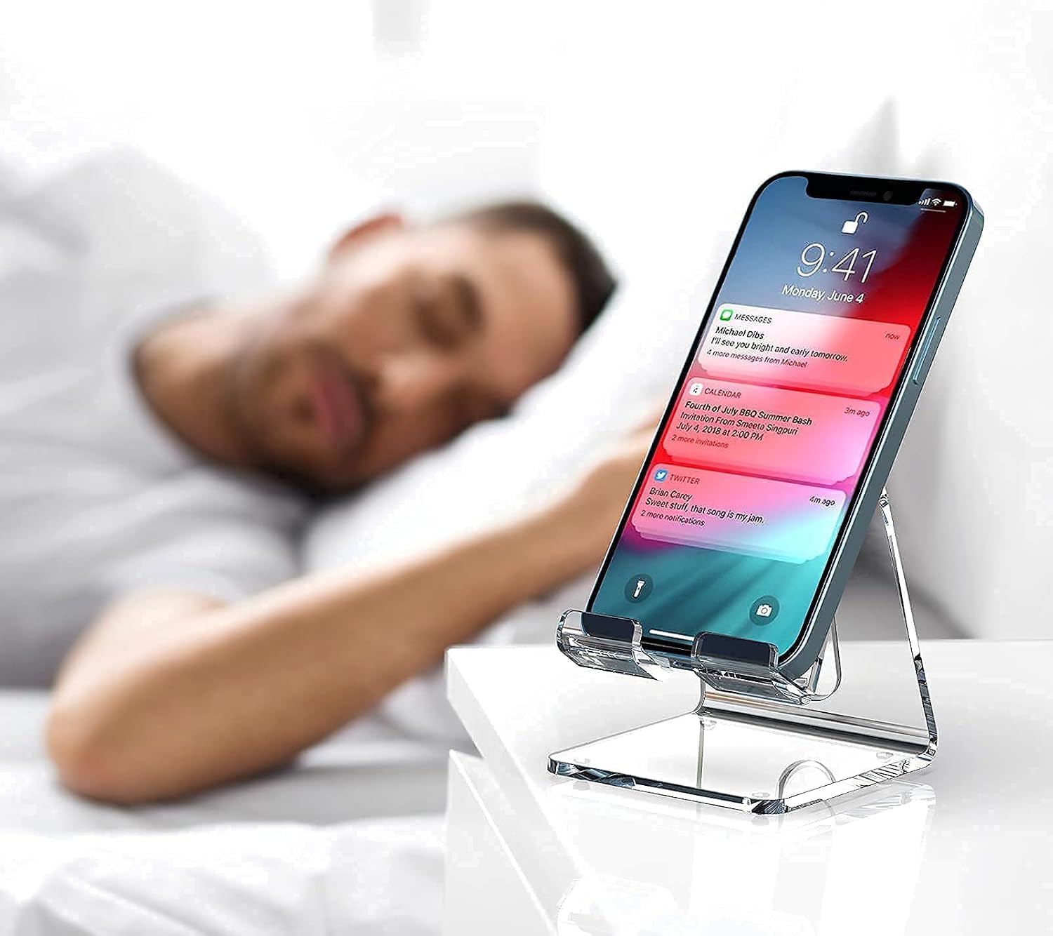 Thumbnail 5 de Crpich Acrylic Cell Phone Stand (Portable Clear Desk Stand)