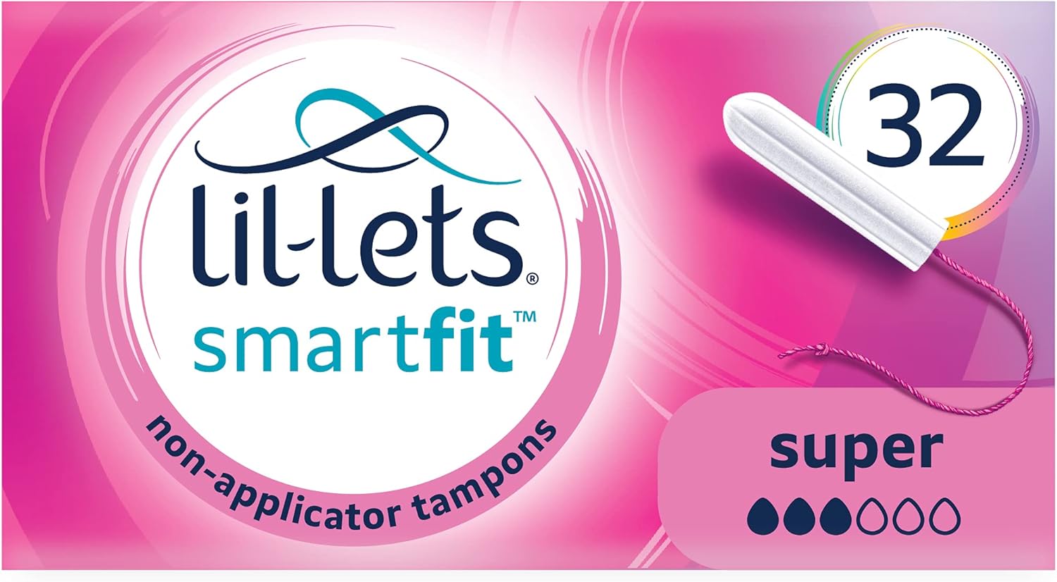 Detalle de Lil-Lets Non-Applicator Regular Tampons, 32 Count – SmartFit, Plant-Based Core