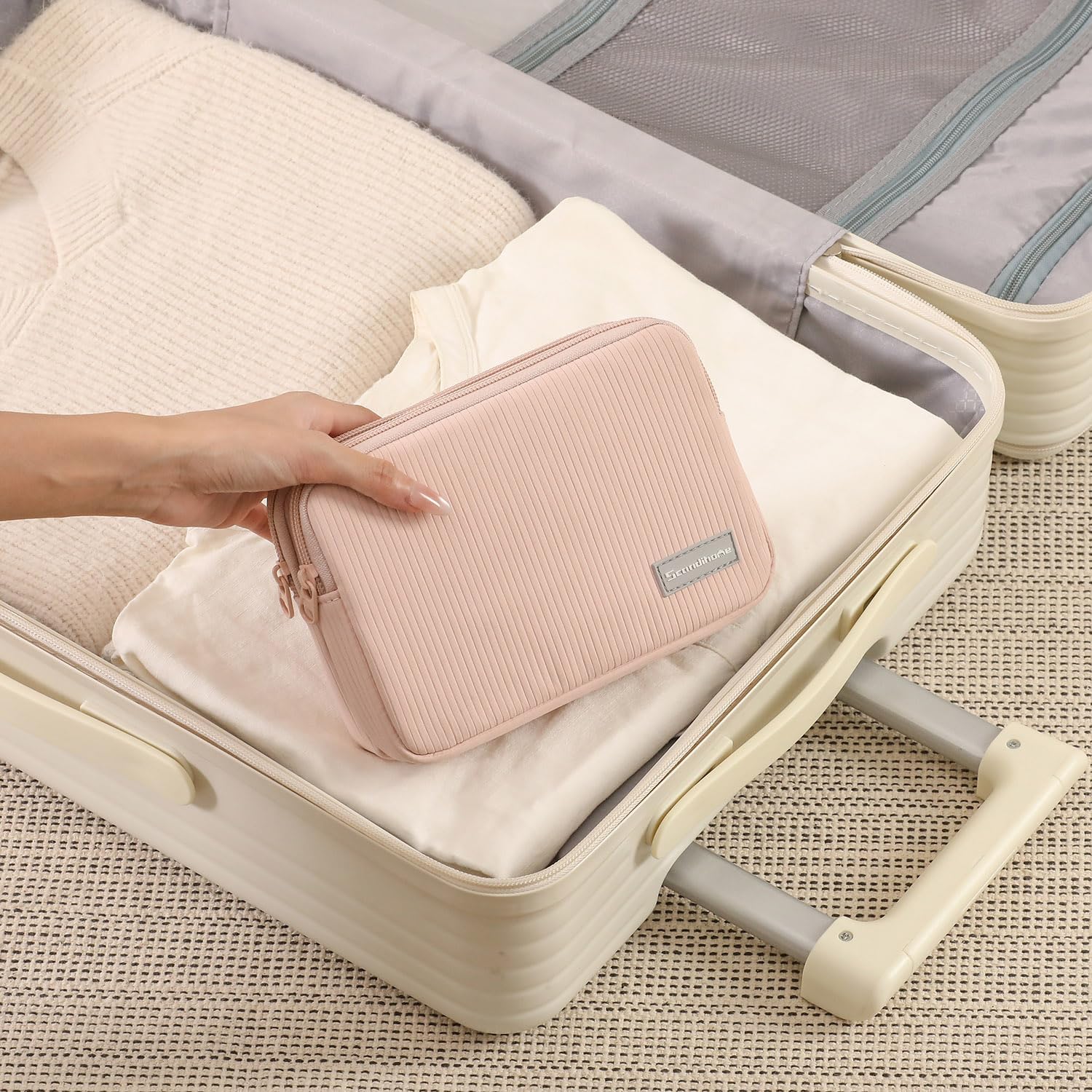 Thumbnail 6 de SEPWIK Travel Makeup Bag: Clear PVC, 180° Wide Opening, Detachable 2-in-1 Toiletry Organizer