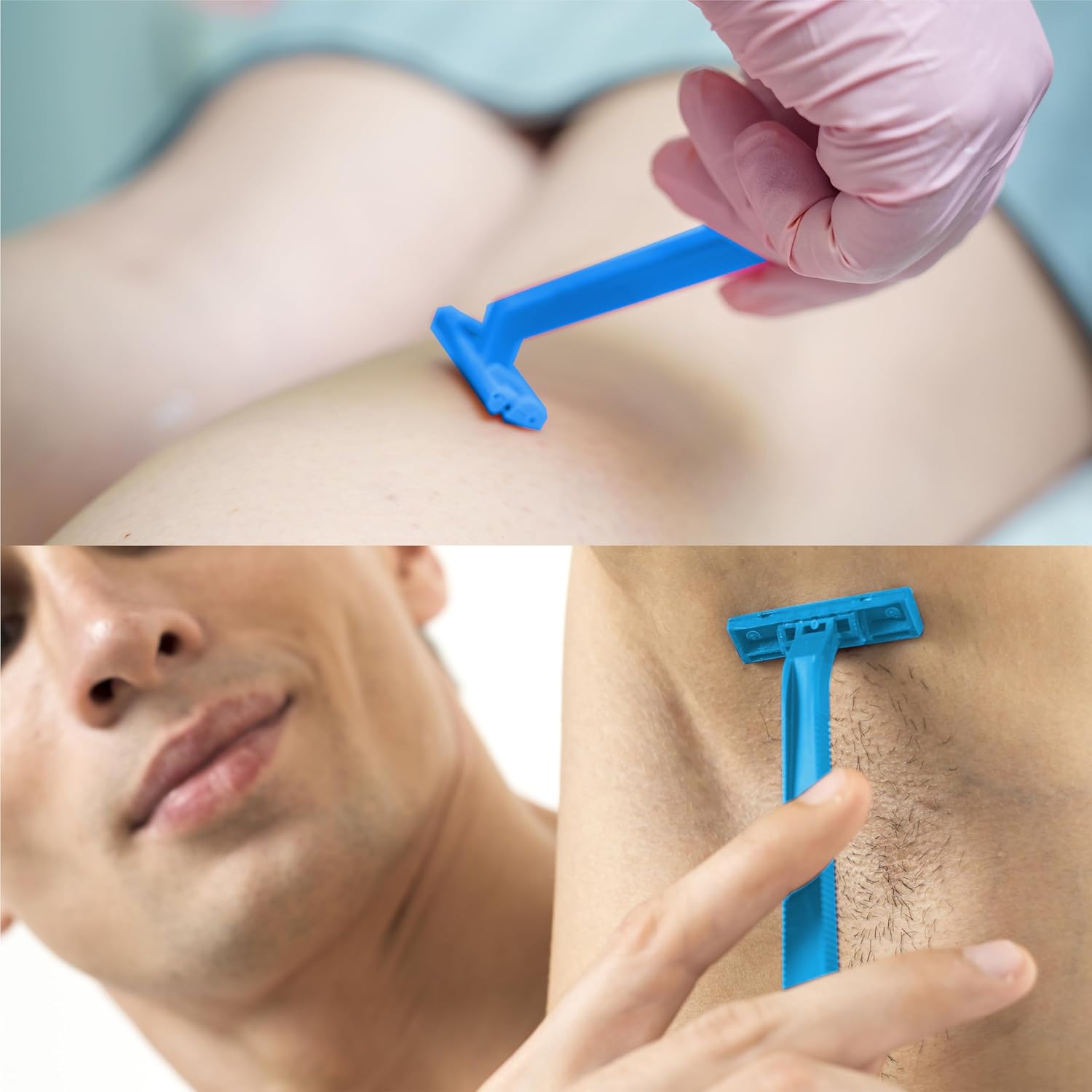 Thumbnail 6 de Gima Rasoir monolame en acier inoxydable à usage médical – 100 rasoirs jetables avec distributeur