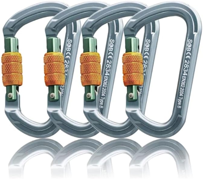 SOB Moschettone Arrampicata con Porta a Vite – 2 pezzi in alluminio 7075, CE EN362