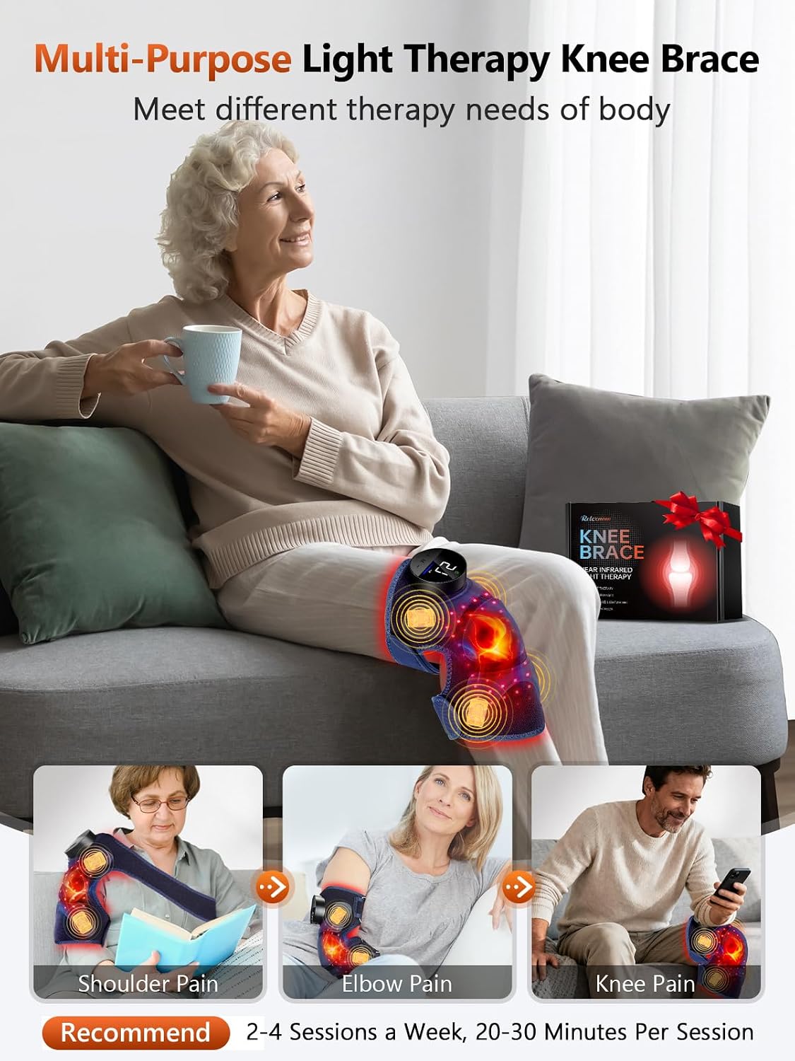 Thumbnail 4 de RELEXNOW Upgraded 2.0 knee red light therapy brace