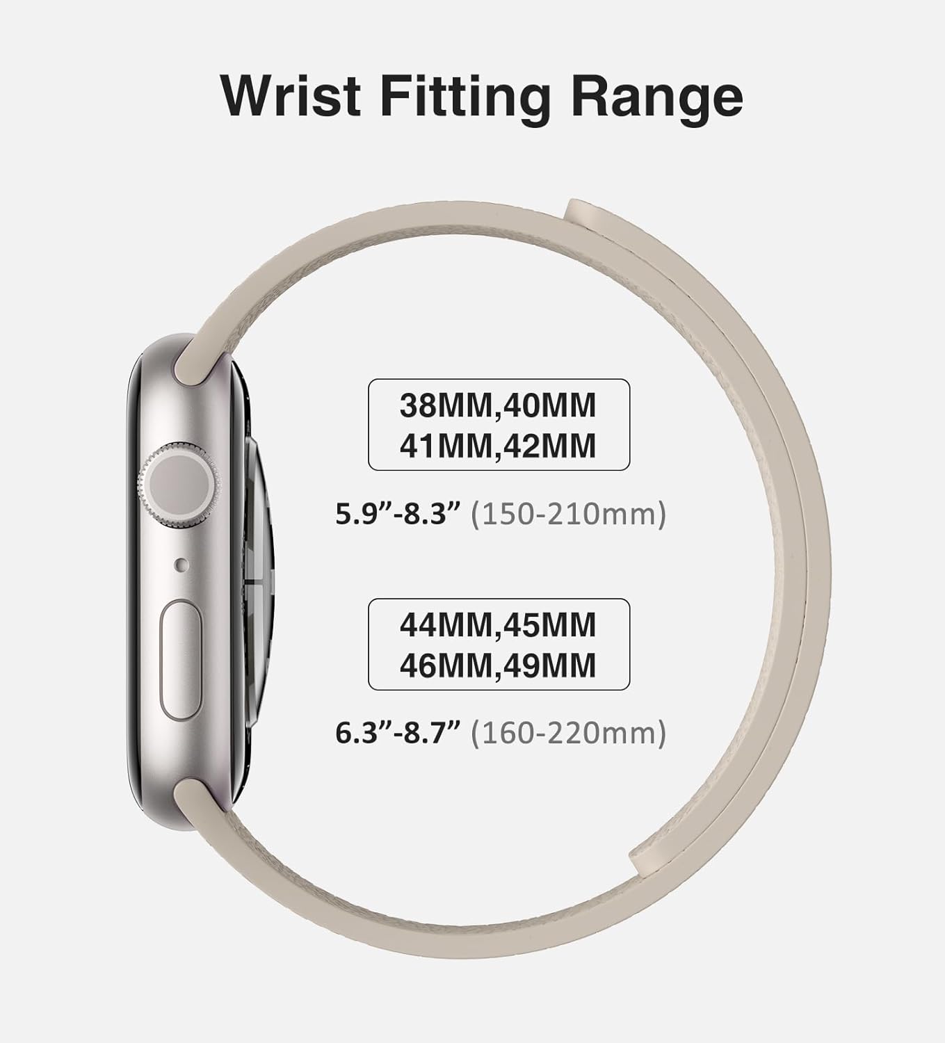 Detalle de Magnetic Silicone Band for Apple Watch (38–42mm) with Strong Clasp — Starlight