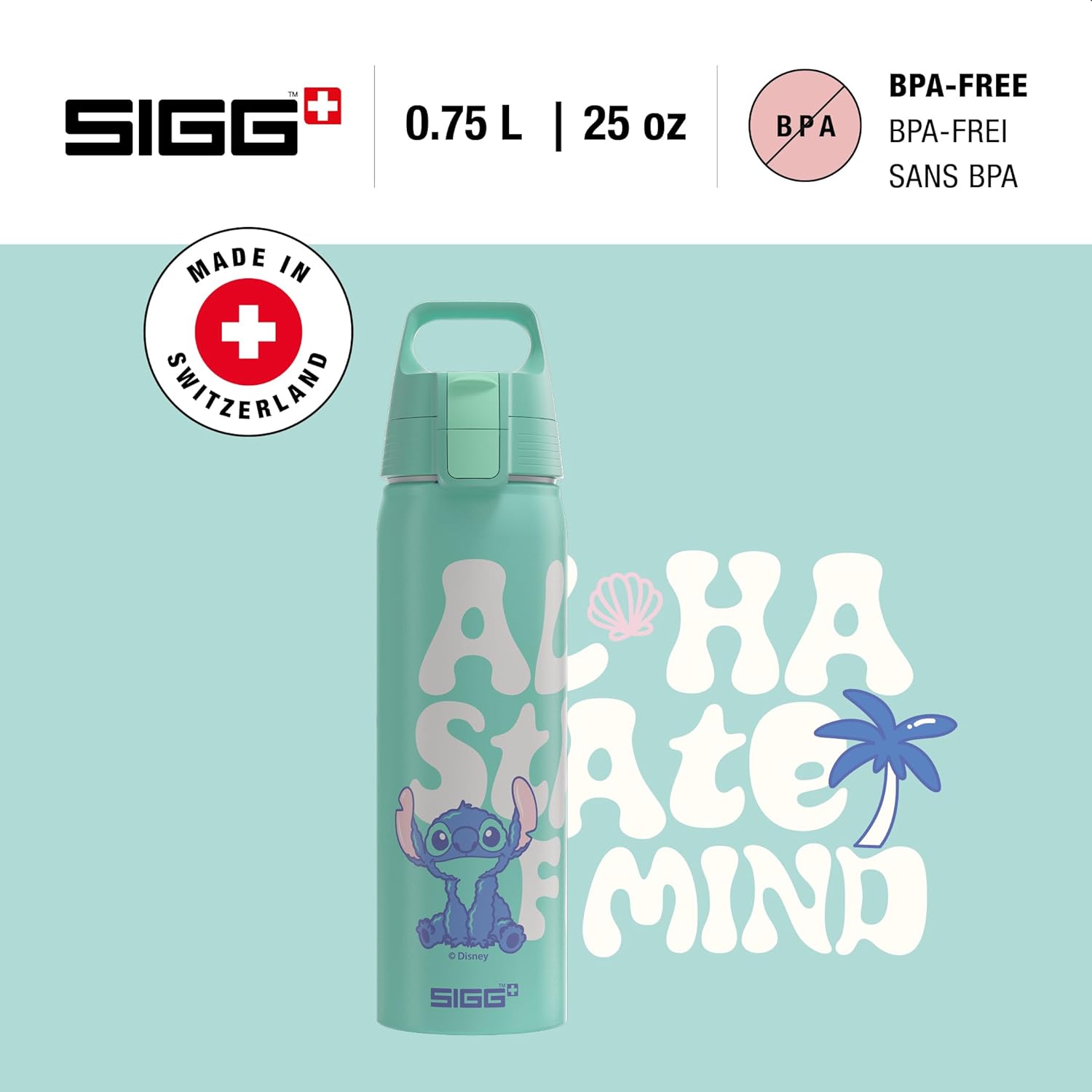 Thumbnail 1 de SIGG Alu Trinkflasche WMB One Disney Lilo & Stitch (0,75 l) – auslaufsicher, für Kohlensäure geeignet