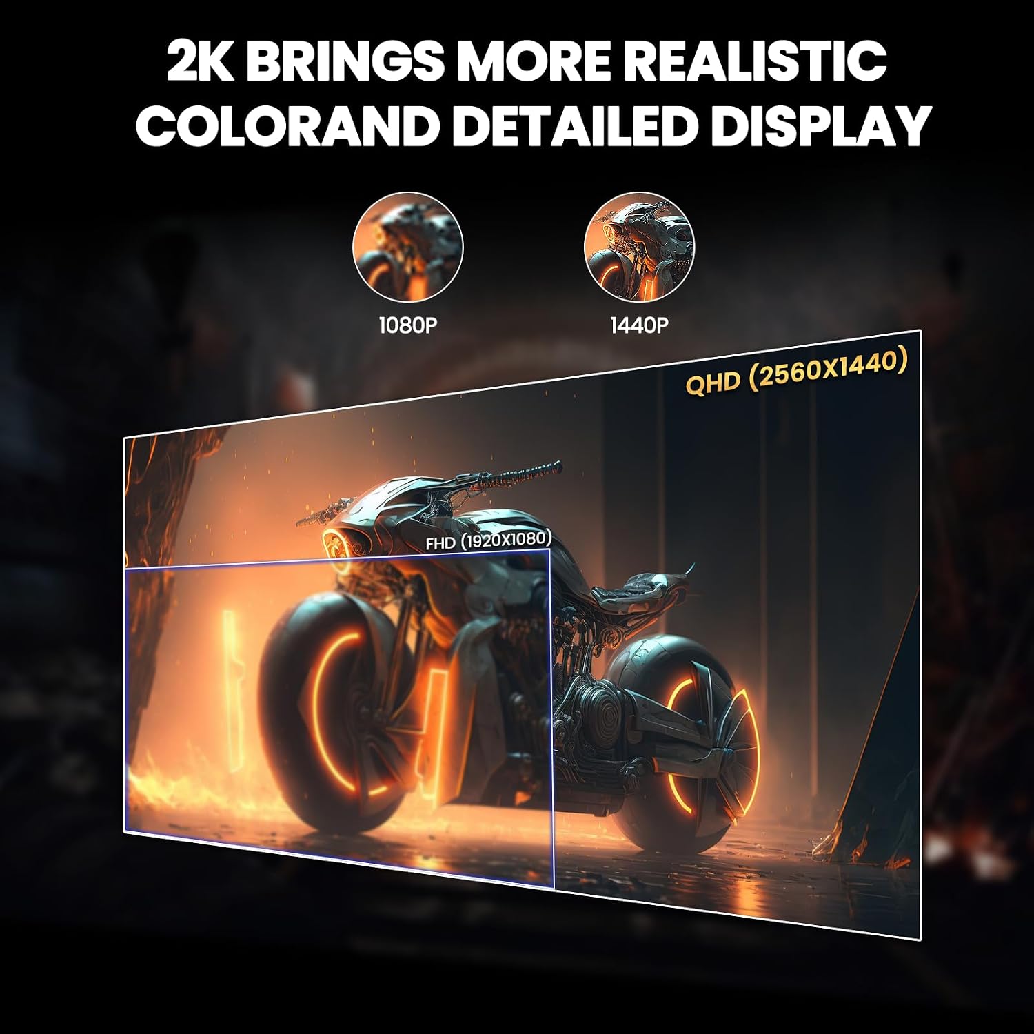 Detalle de CRUA 27'' Gaming Monitor: 360Hz, 1440p IPS, FreeSync, Built-in Speakers