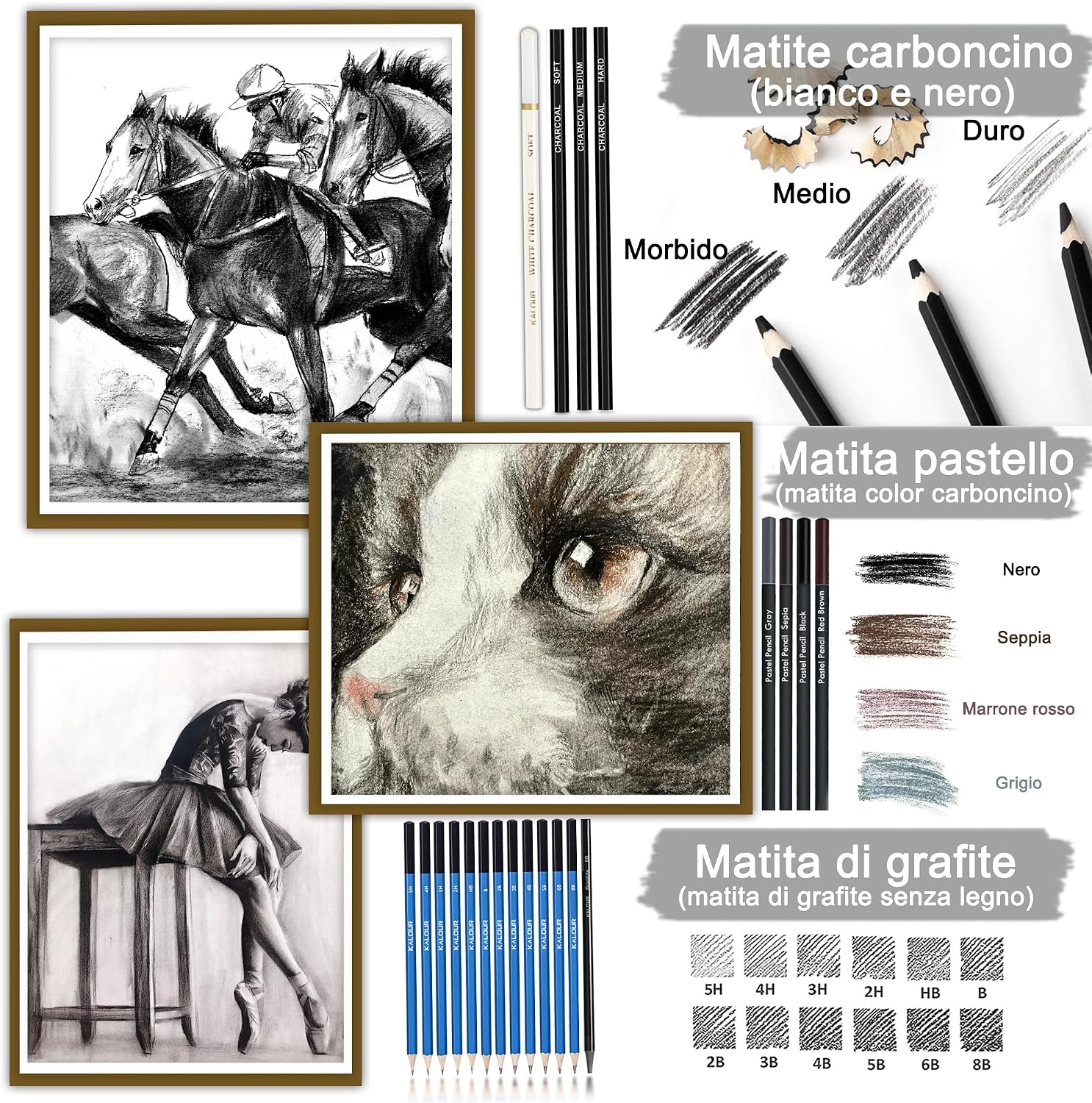 Thumbnail 3 de KALOUR 76 Kit di Disegno e Schizzo: set completo con taccuino, carta acquerello e tutorial