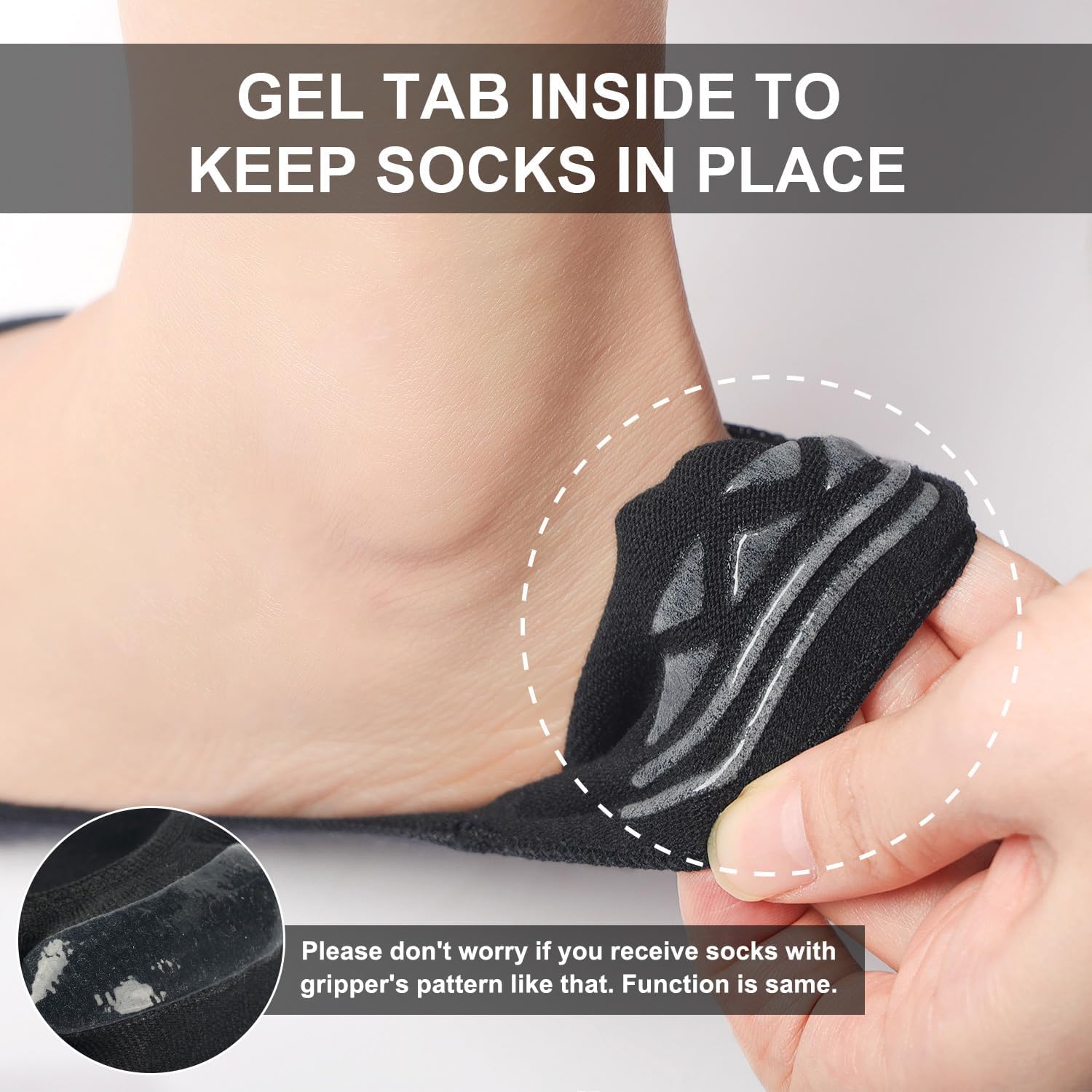 Detalle 2 de Toes Home No Show Socks for Women (Ultra Low Cut Liners) — Non Slip Hidden Footies for Flats