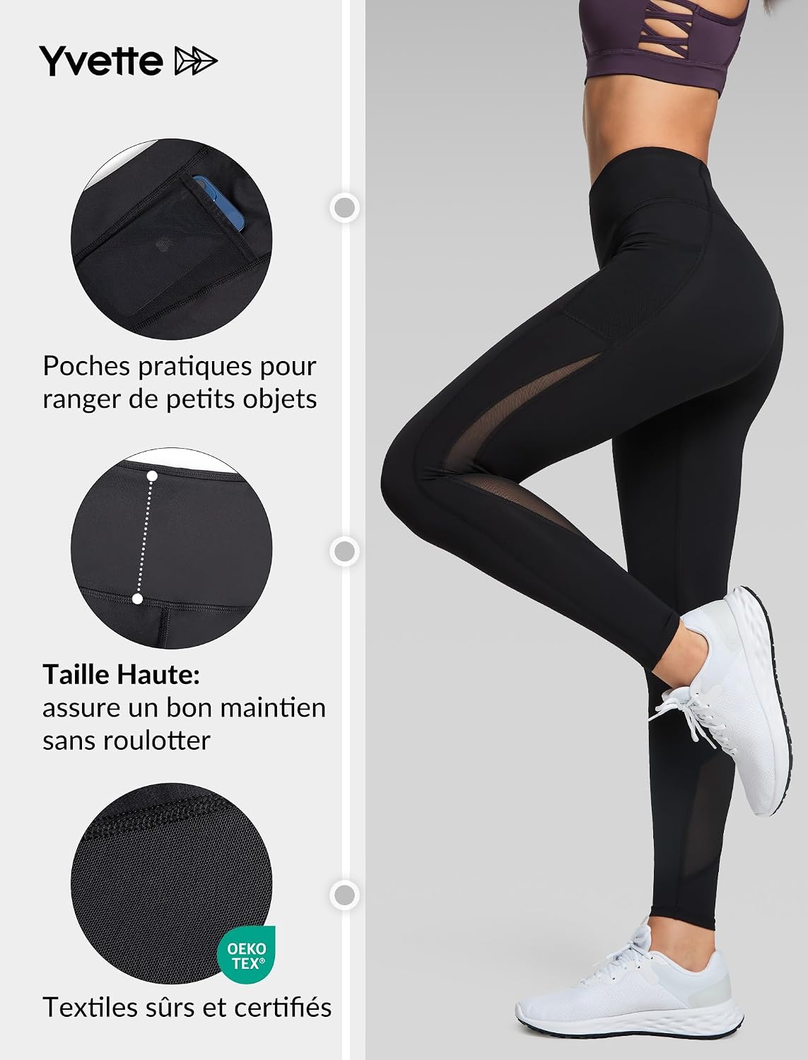 Detalle 2 de Yvette Leggings Taille Haute Legging de Sport đ§â