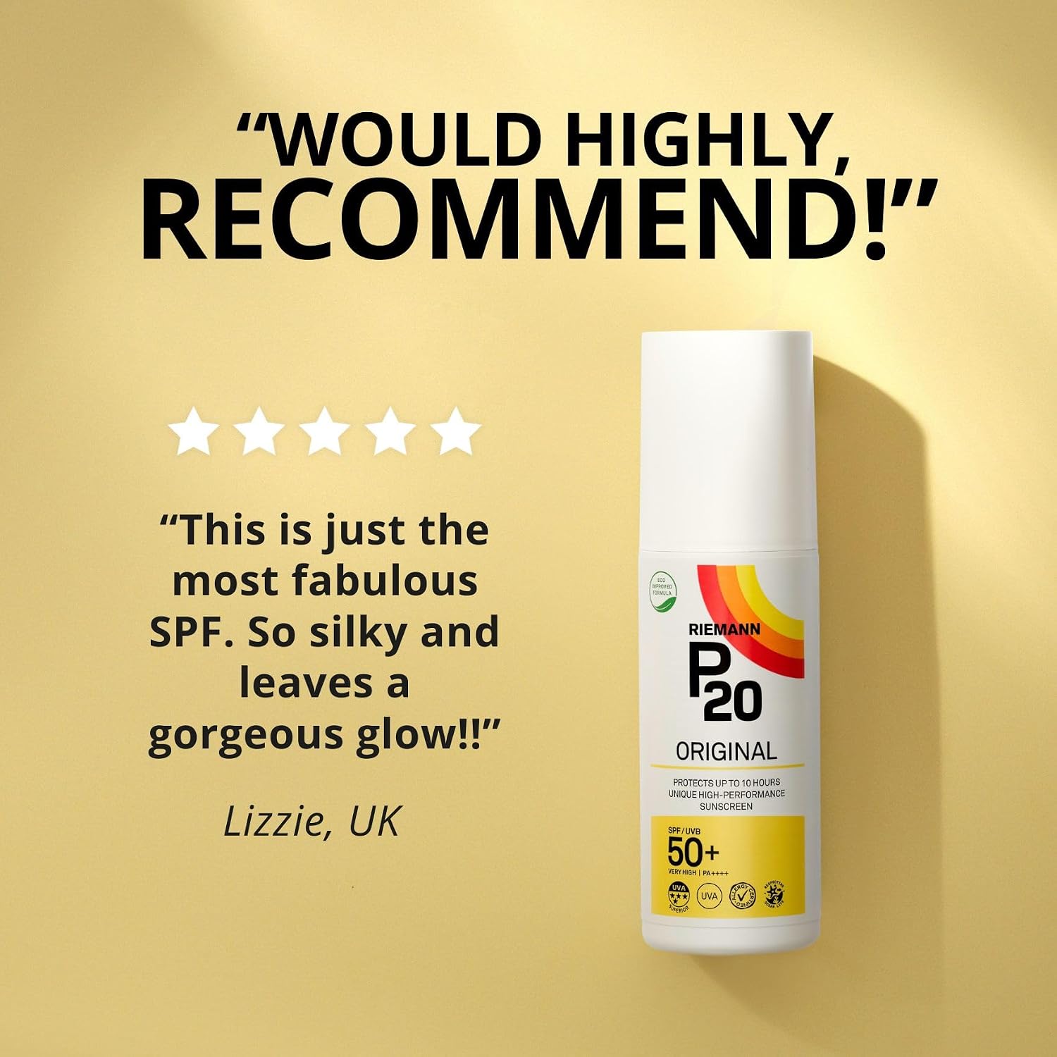 Detalle de P20 RIEMANN Original SPF50+Plus Spray 200ml – Langzeit-Schutz mit Wasserfestigkeit