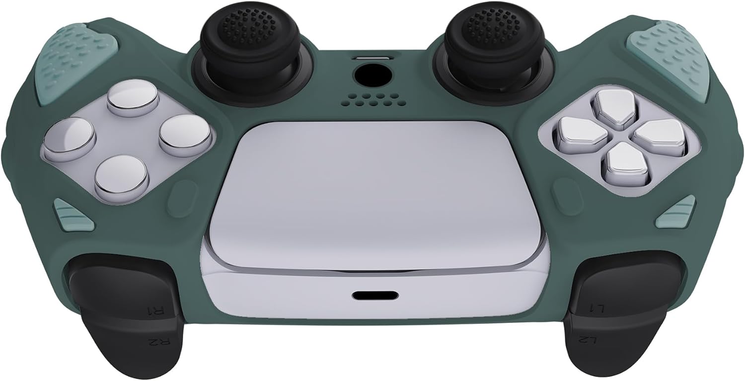 Thumbnail 4 de playvital PlayVital Knight Edition Templeton Gray & Jade Grey anti-slip silicone cover skin for PS5 controller