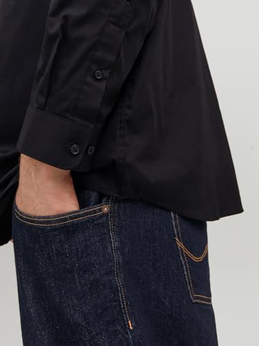 Detalle de JACK & JONES Jprblacardiff Shirt L/S Noos – Camicia Uomo Slim Fit nera, M