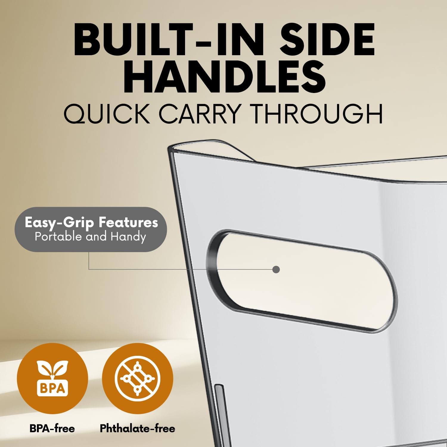 Detalle de Clear Plastic Storage Bins (Set of Organizer Containers) for Kitchen, Pantry, Fridge, and More