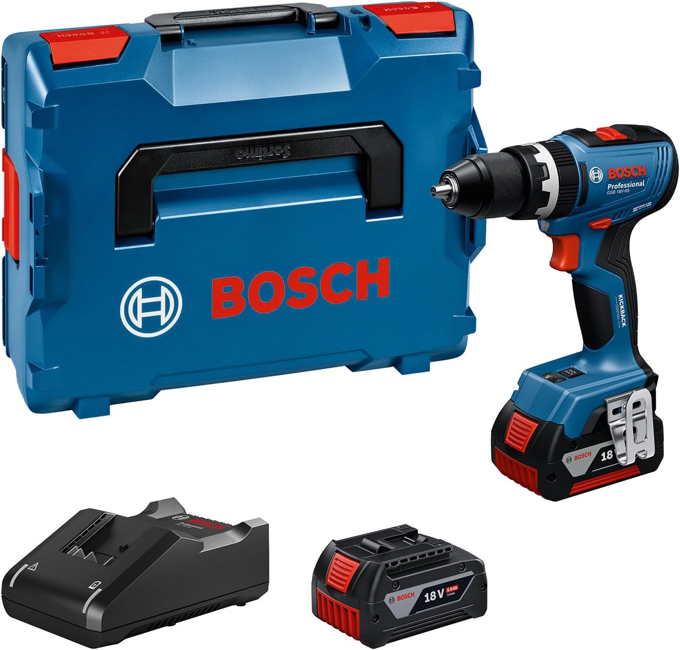 Thumbnail 6 de Bosch Professional 18V System Akku-Bohrschrauber GSB 18V-65 (bürstenlos), 65 Nm, inkl. 2x GBA 18V 4.0Ah & L-Case
