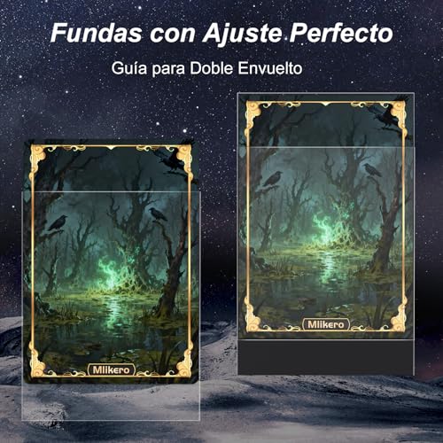 Detalle de Mlikero 600 – Paquete de Fundas Cartas Perfect Fit Inner Card Sleeves (66 x 91 mm / 64 x 89 mm)