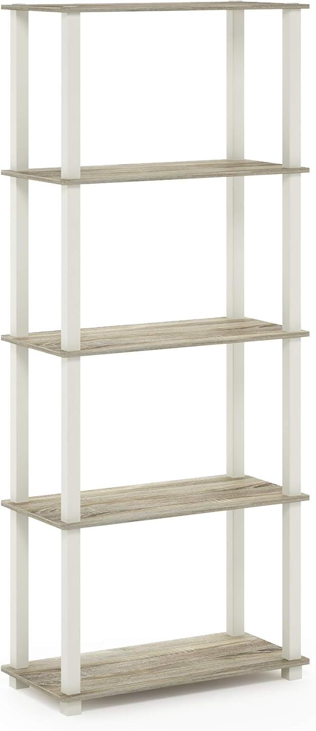 Thumbnail 3 de Furinno Libreria a 5 ripiani Sonoma Oak/White Tubo rettangolare