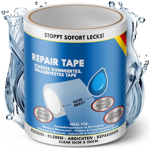 Detalle de ATG Kit reparación piscina bajo el agua: cinta adhesiva impermeable 10×150 cm para parches transparentes