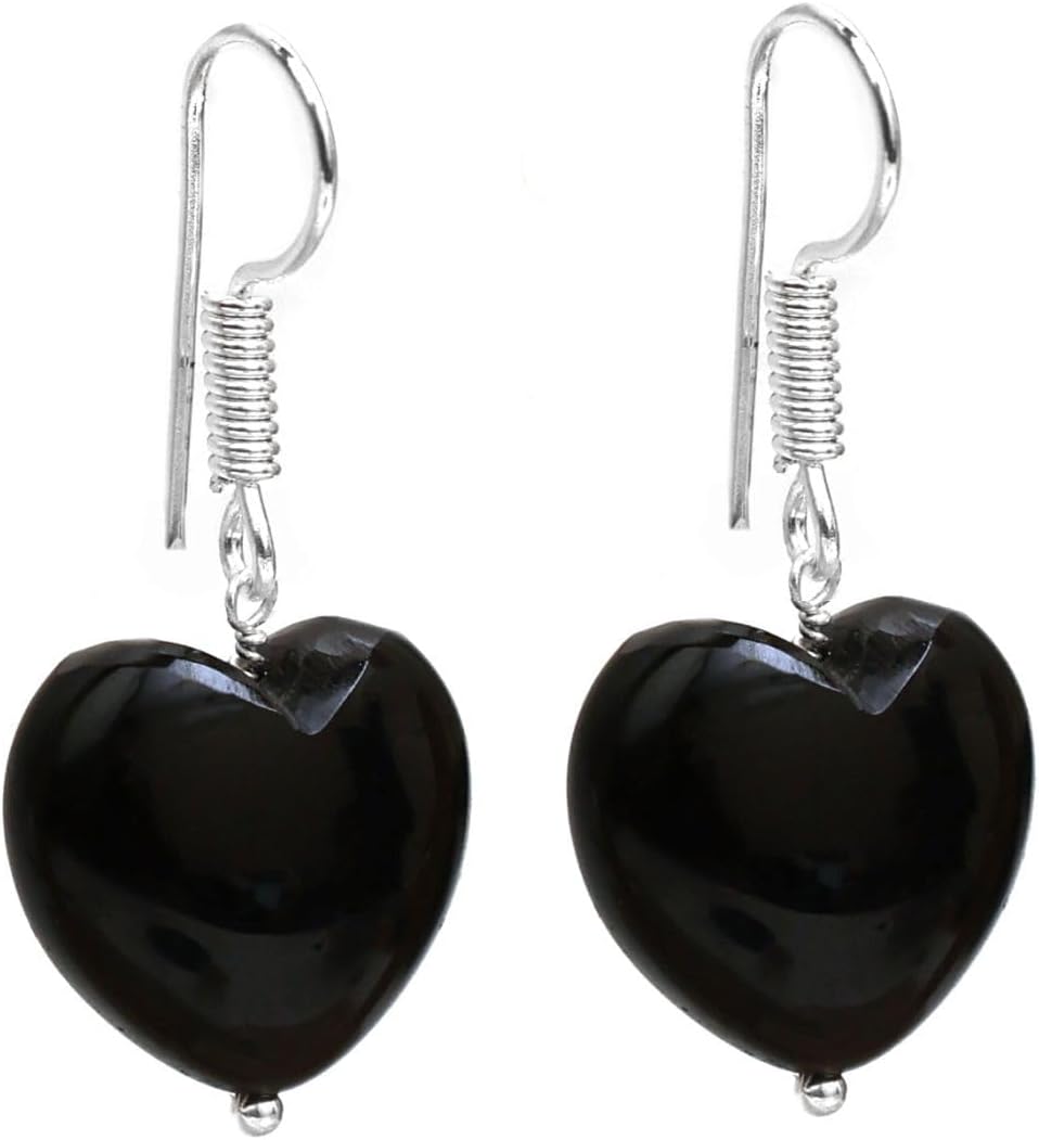 Thumbnail 6 de Gempires Natural Howlite Heart Drop Earrings – Silver Plated, 15 mm Heart Gemstones