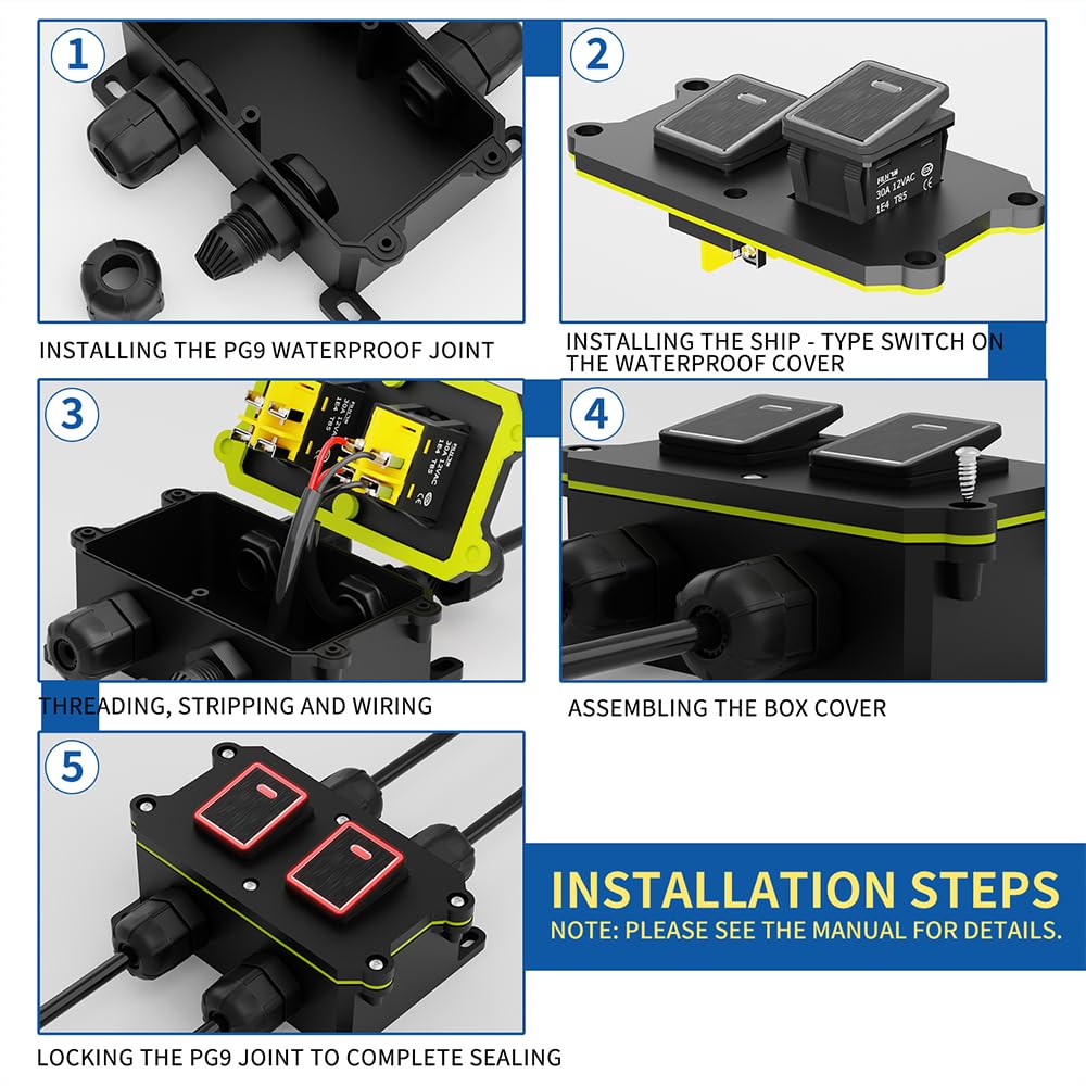 Detalle 2 de FILN Rocker Switch Set, 30A