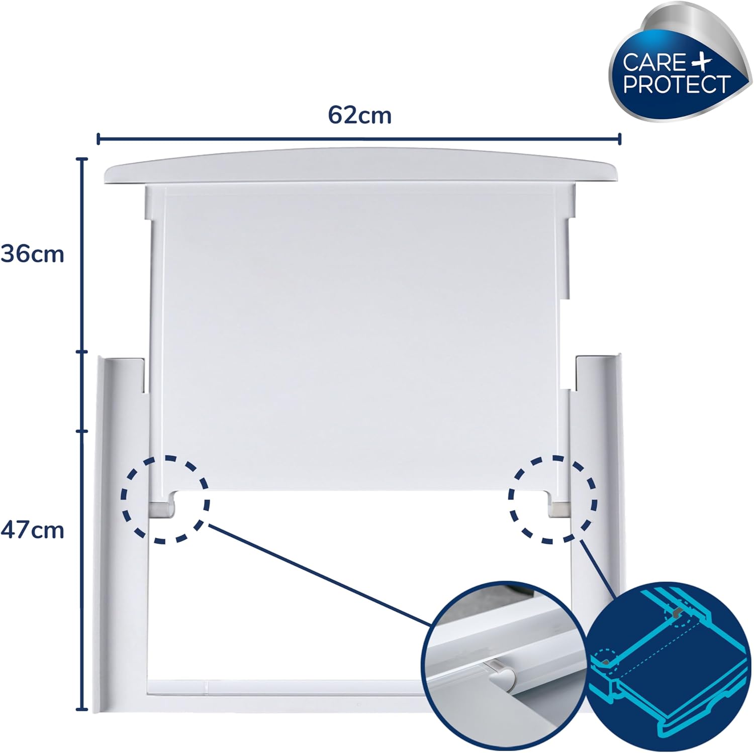 Detalle de CARE+PROTECT Universal Stacking Kit for Washing Machine and Tumble Dryer with Pull-Out Sliding Shelf