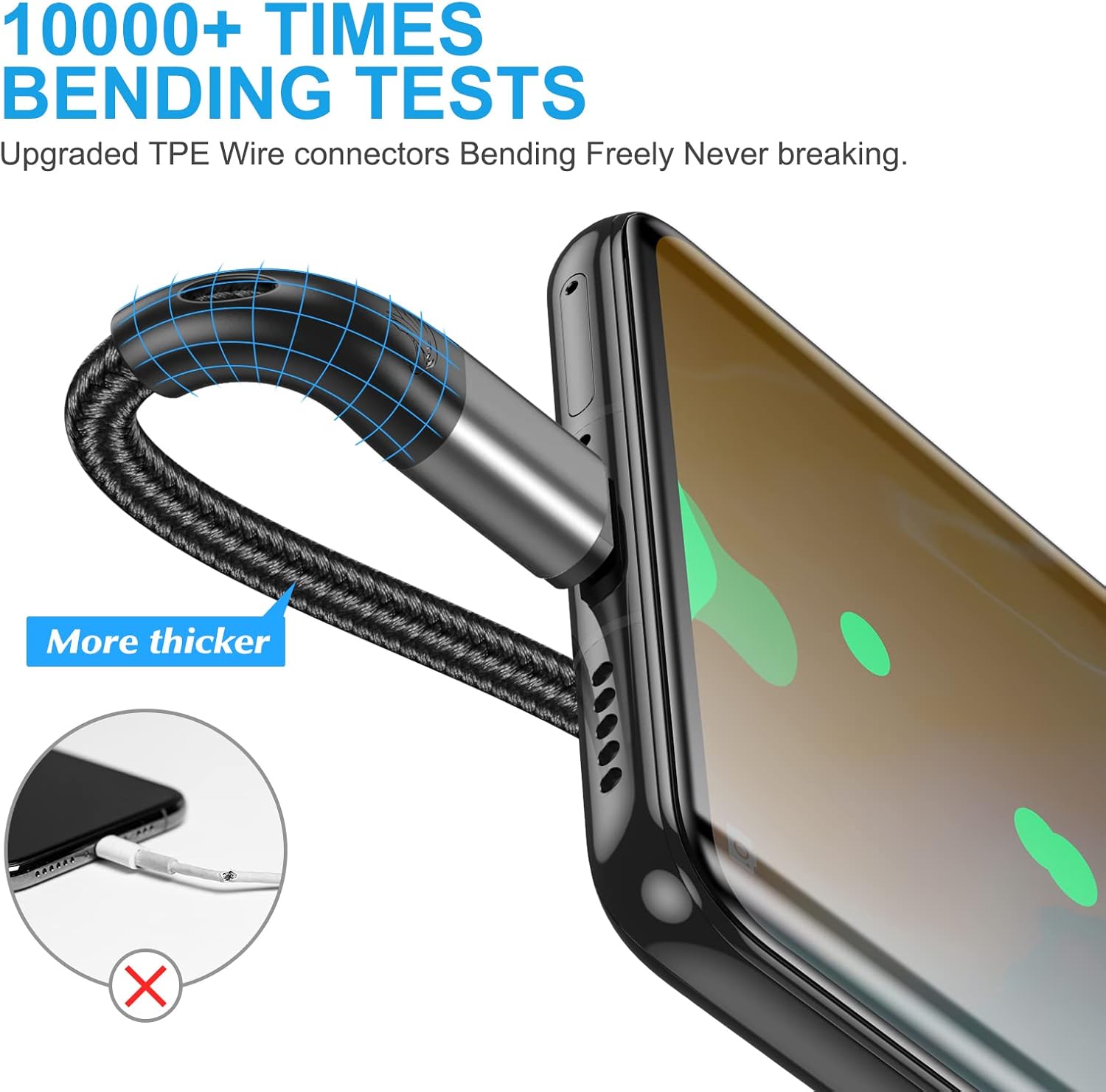 Thumbnail 1 de HALIHALL 3Pack 10ft USB C Cable