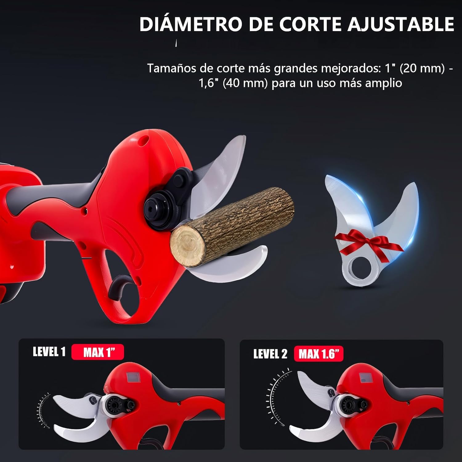Detalle 2 de OUTIGO Tijeras de Podar Eléctricas 40 mm 800W