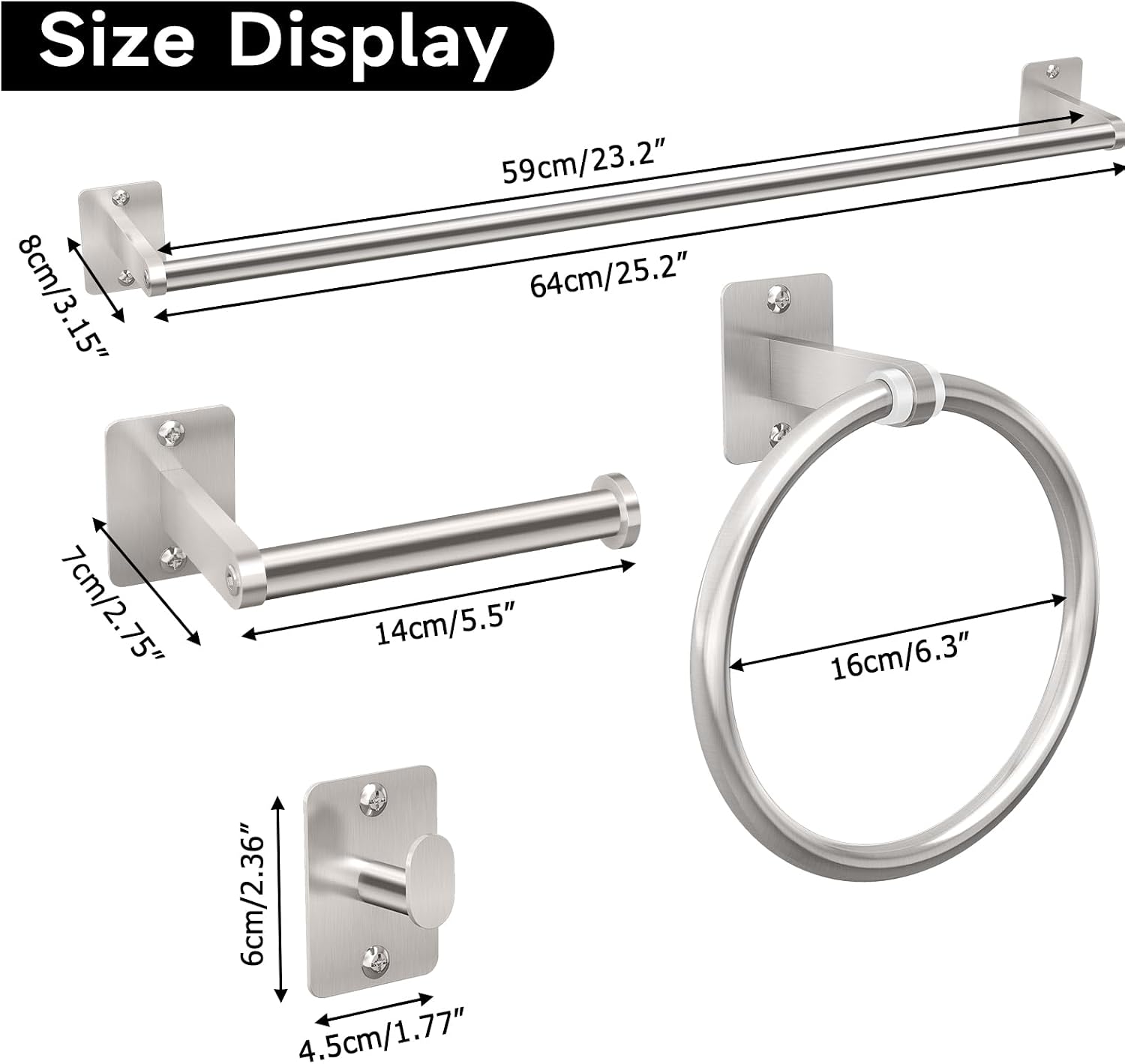 Thumbnail 6 de KLJKPA Bathroom Accessories Set, 24-Inch Towel Bar